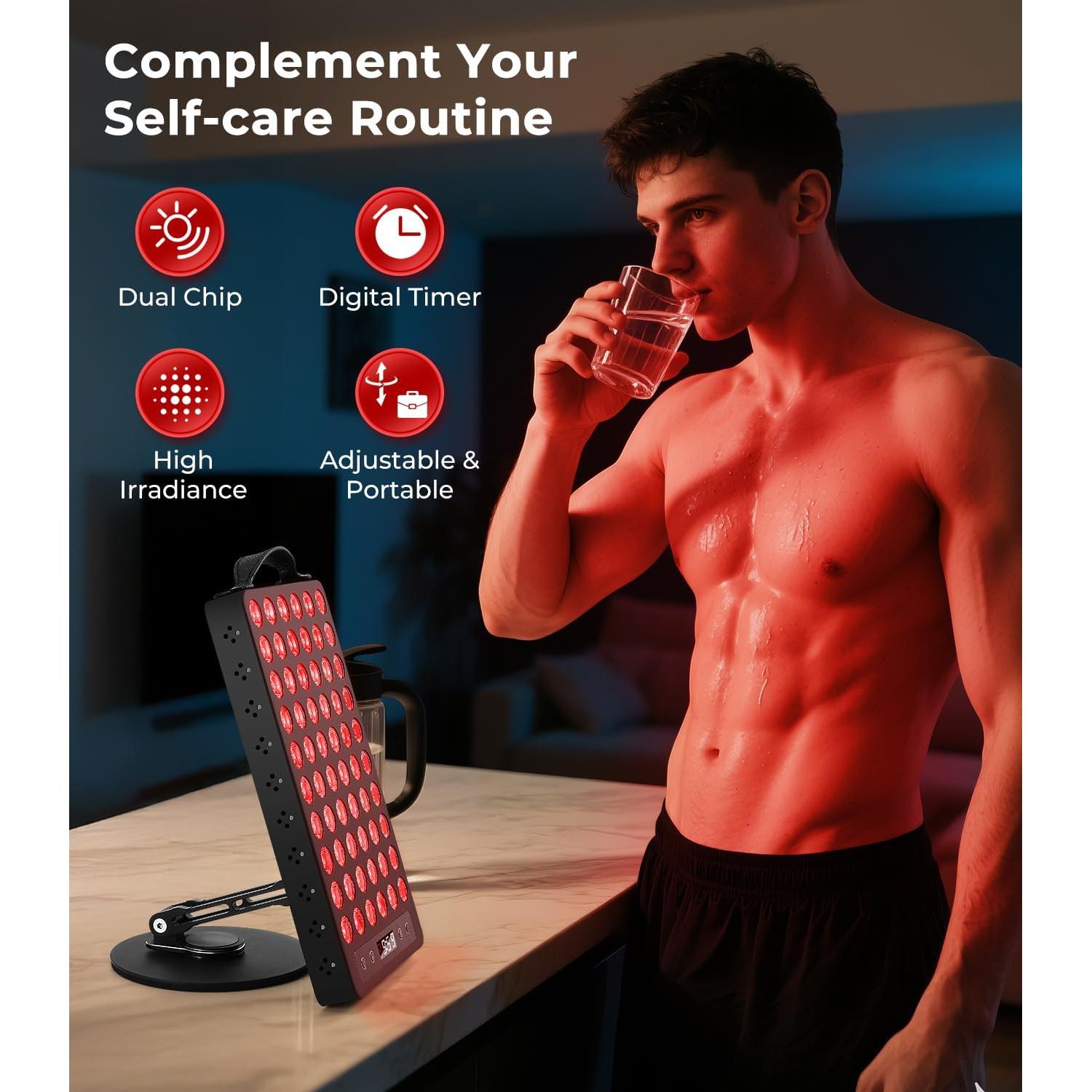 Terapia de Luz Roja Duiup 60 LEDs 660nm 850nm Control Remoto