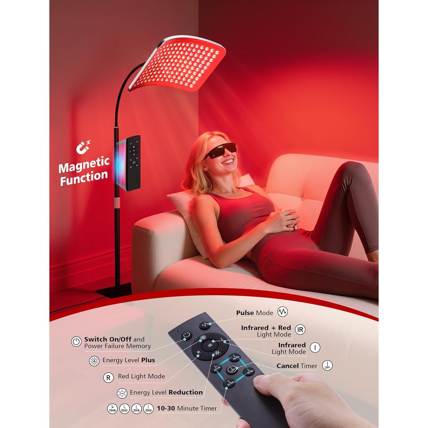 Panel de Luz Roja Aulanto 280 LEDs, Terapia Infrarroja 660nm/850nm