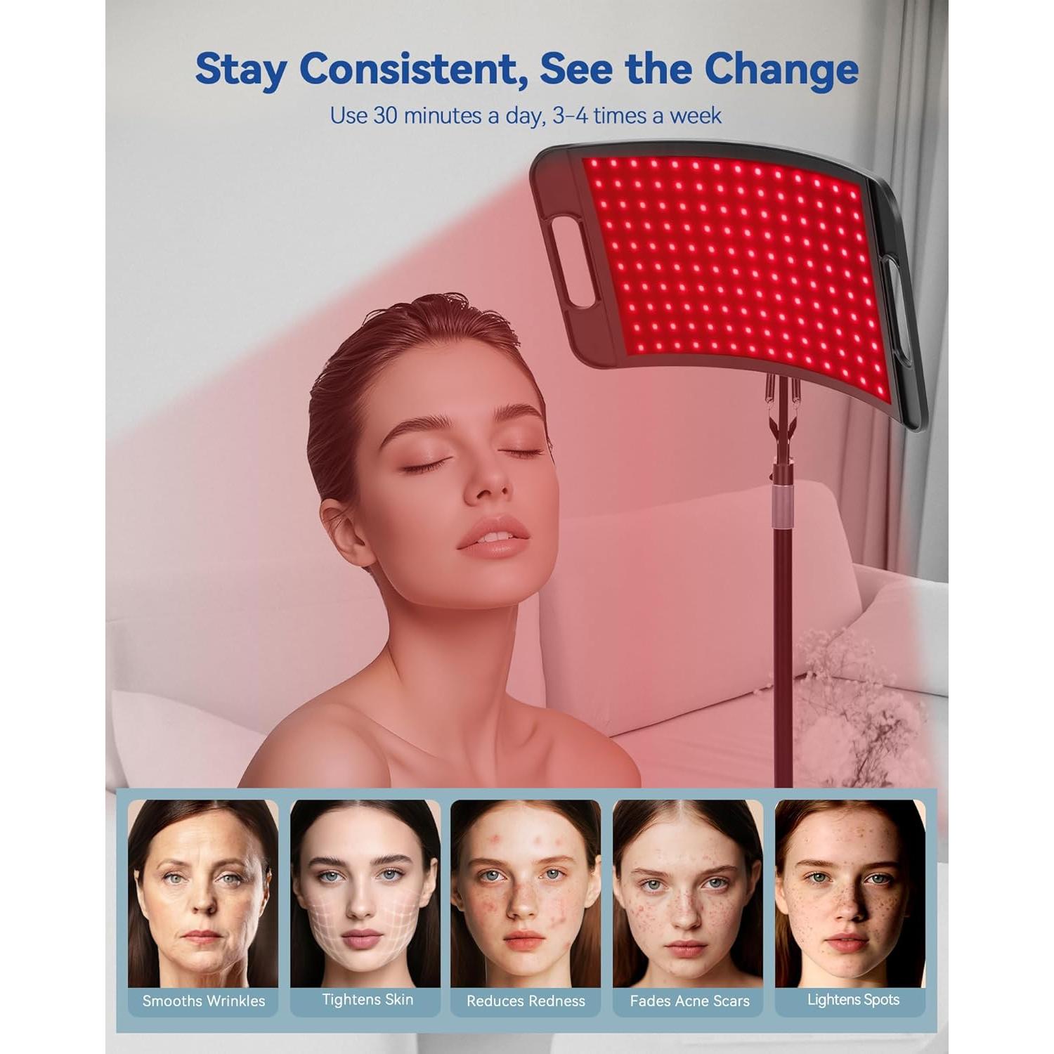 Terapia de Luz Roja KingPavonini 140 LEDs Panel Grande 28W