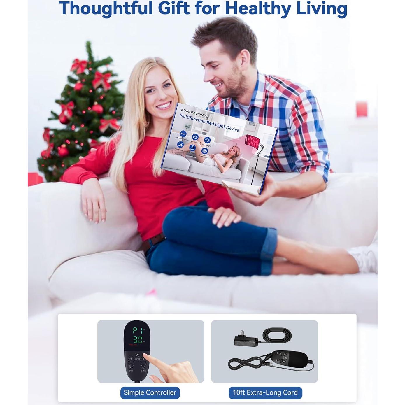 Terapia de Luz Roja KingPavonini 140 LEDs Panel Grande 28W