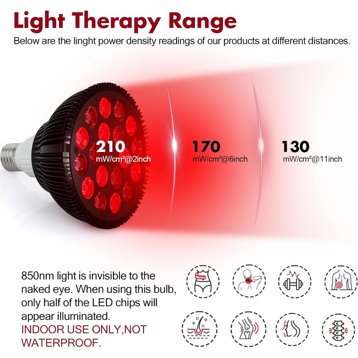 Lámpara de Terapia de Luz Roja Auraflux P1, 18 LEDs, 54W