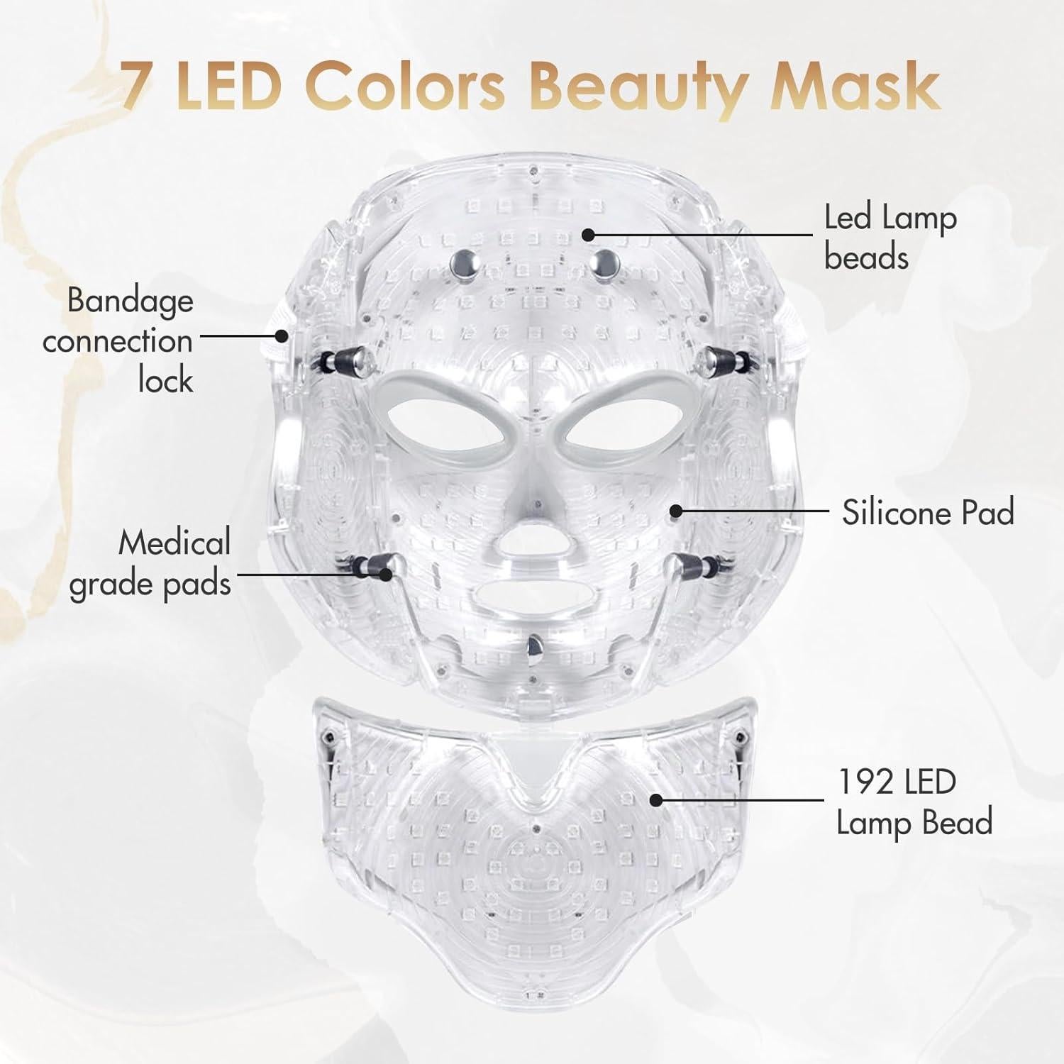 Máscara de Terapia de Luz LED 7 Colores SDKWDH Facial