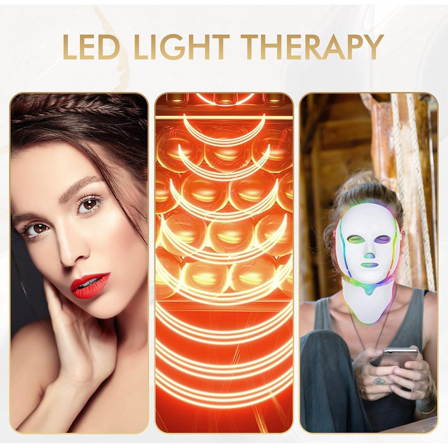 Máscara de Terapia de Luz LED 7 Colores SDKWDH Facial