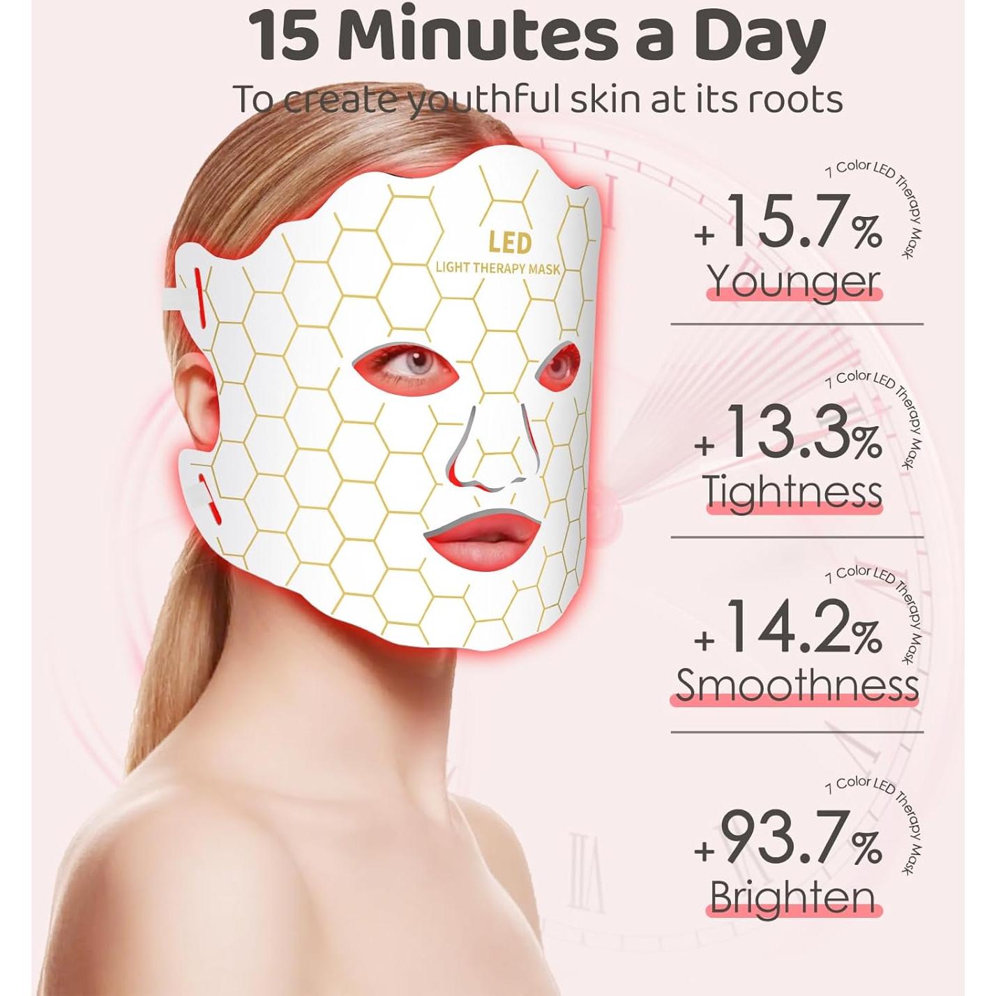 Máscara Facial y de Cuello Yahi con Luz Roja y Control Remoto