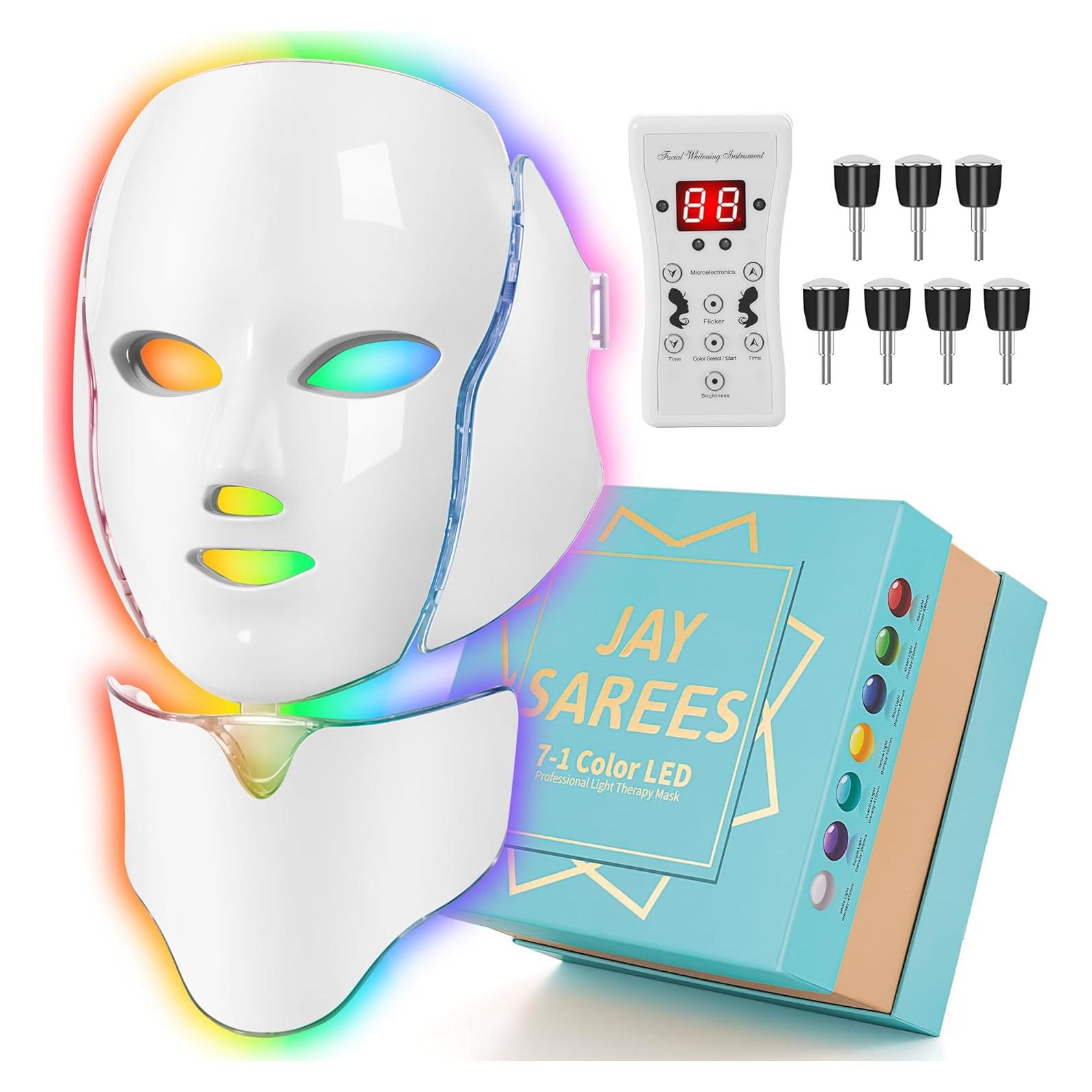 Máscara de Luz LED 7 Colores JAY SAREES para Cuidado Facial
