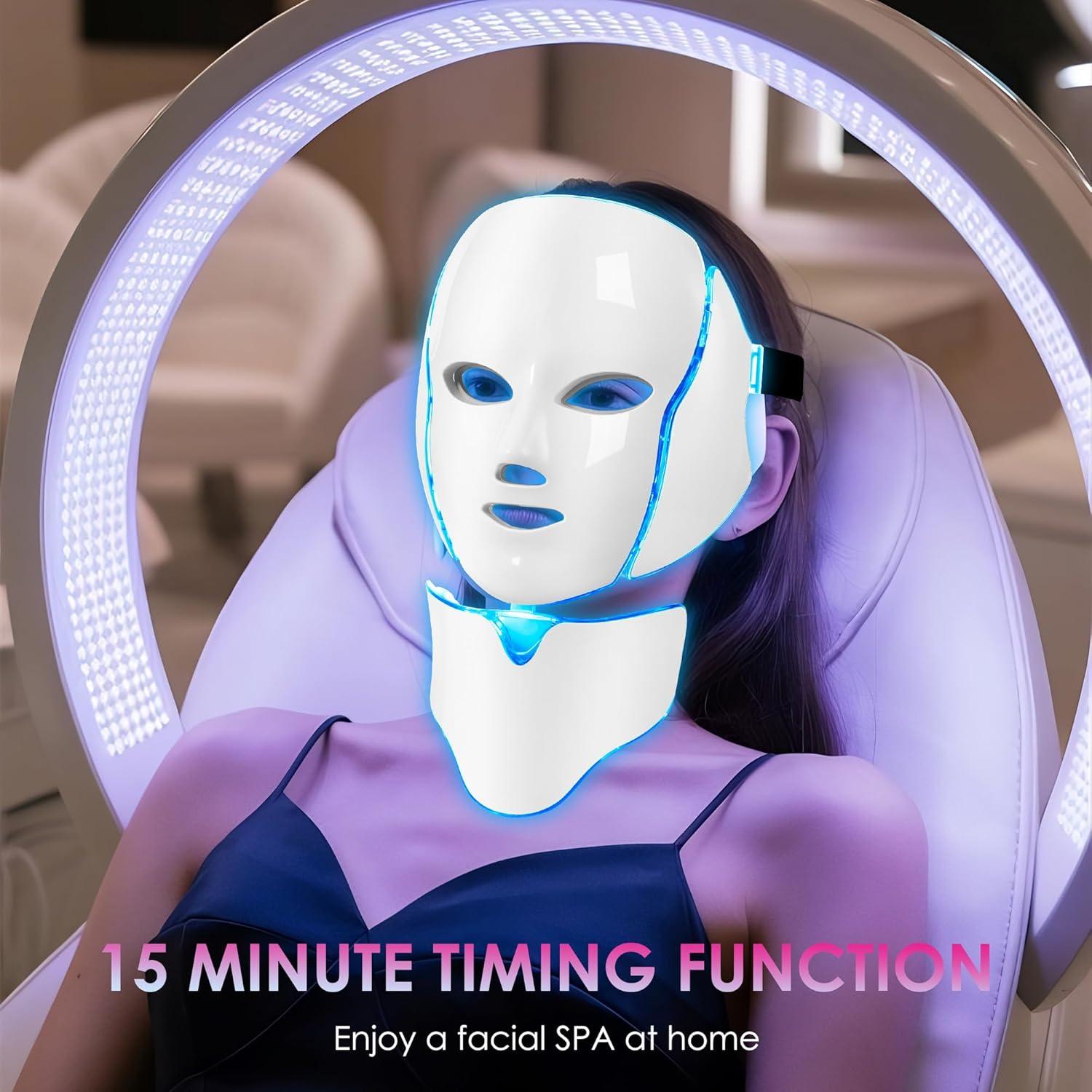 Máscara de Luz LED 7 Colores JAY SAREES para Cuidado Facial