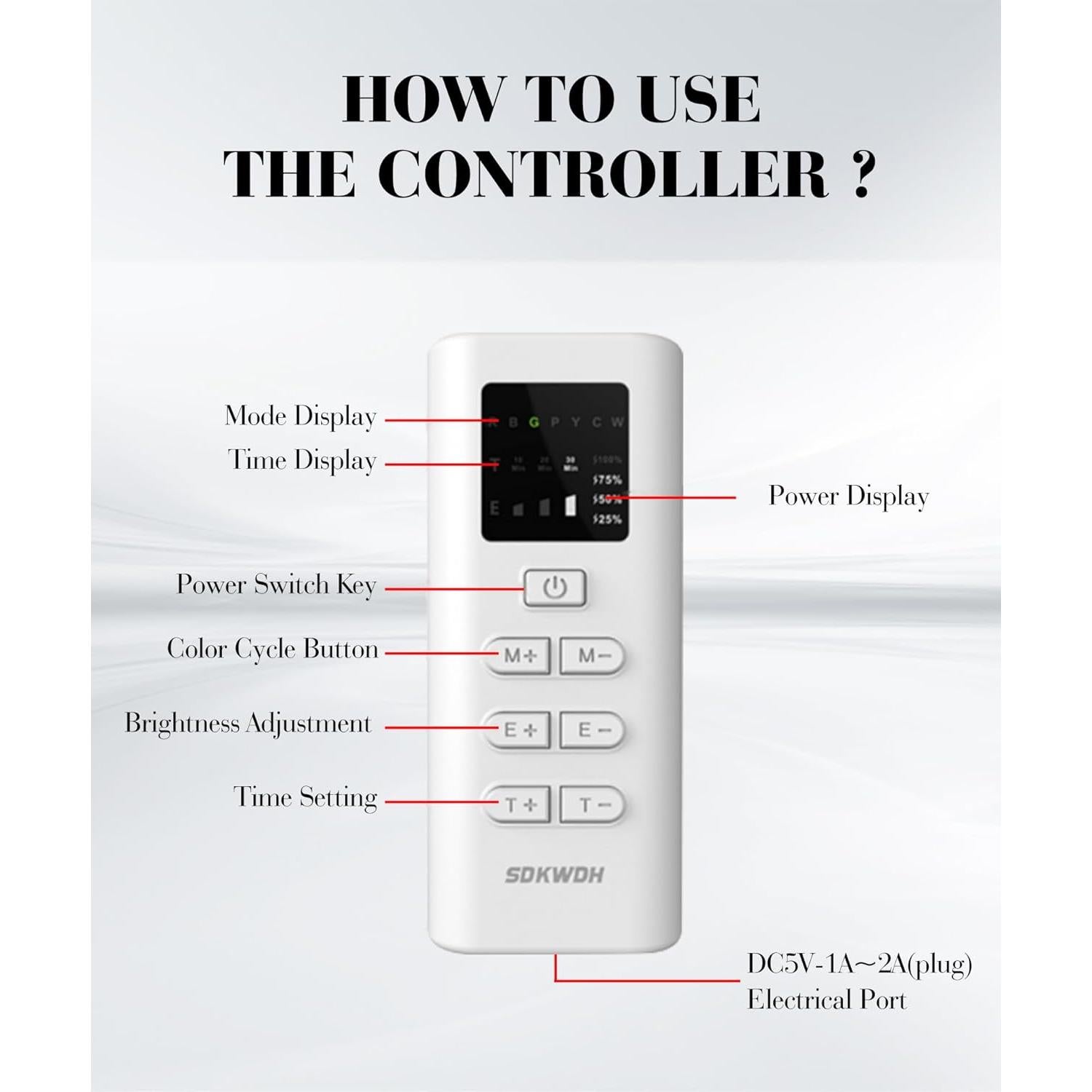 Máscara Facial de Luz Roja SDKWDH 7 Colores Ergonómica