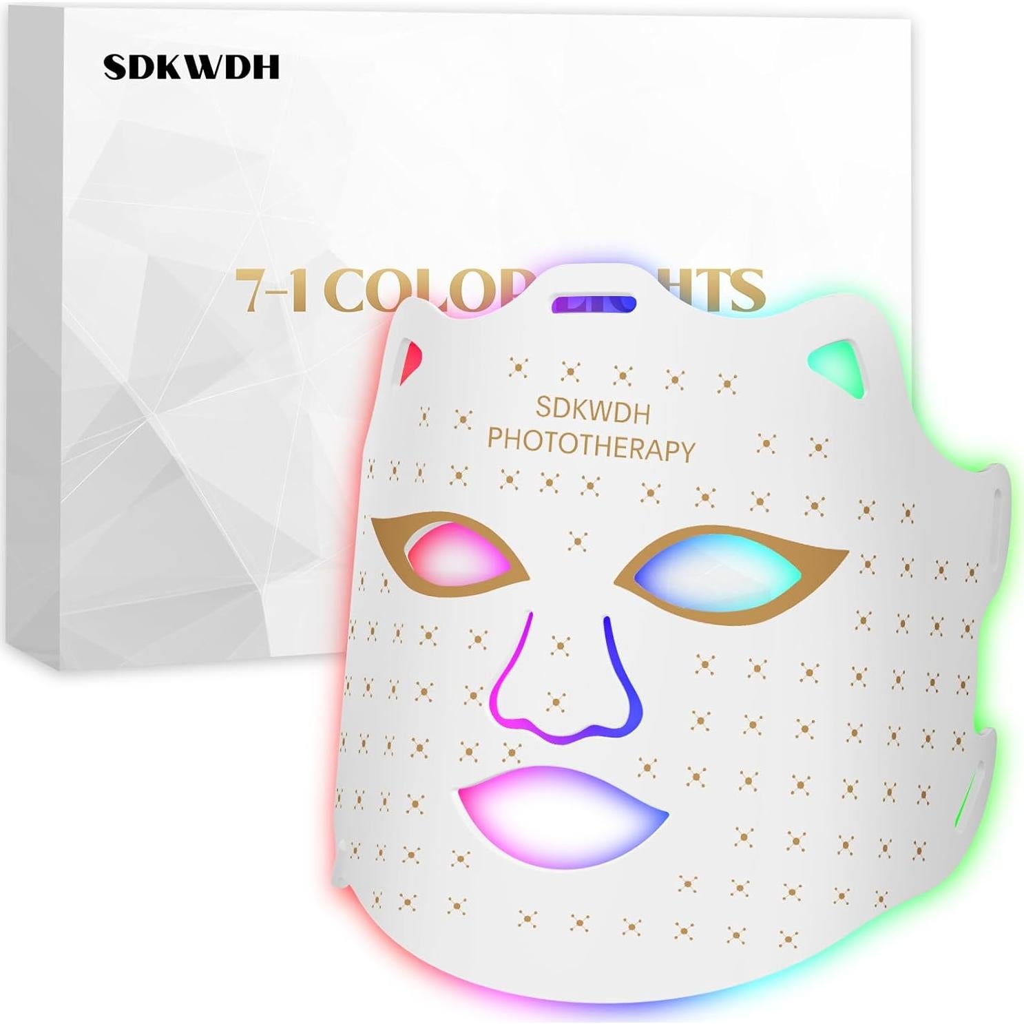 Máscara Facial de Luz Roja SDKWDH 7 Colores Ergonómica