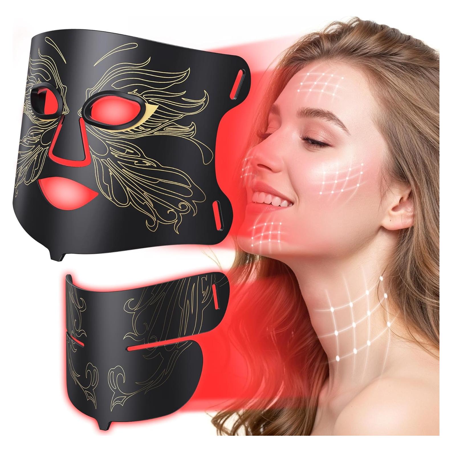 Máscara de Terapia de Luz LED E106A - 7 Colores, 324 LEDs