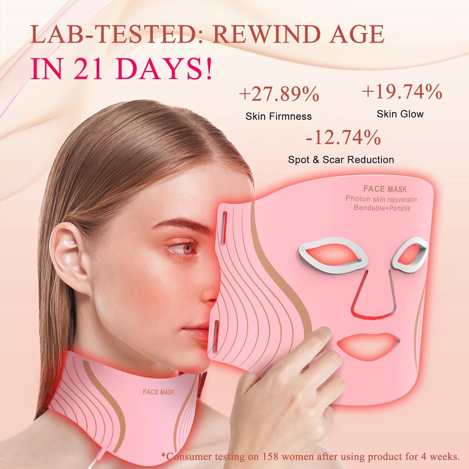 Máscara de Terapia de Luz Roja LED Antienvejecimiento 309 LEDs