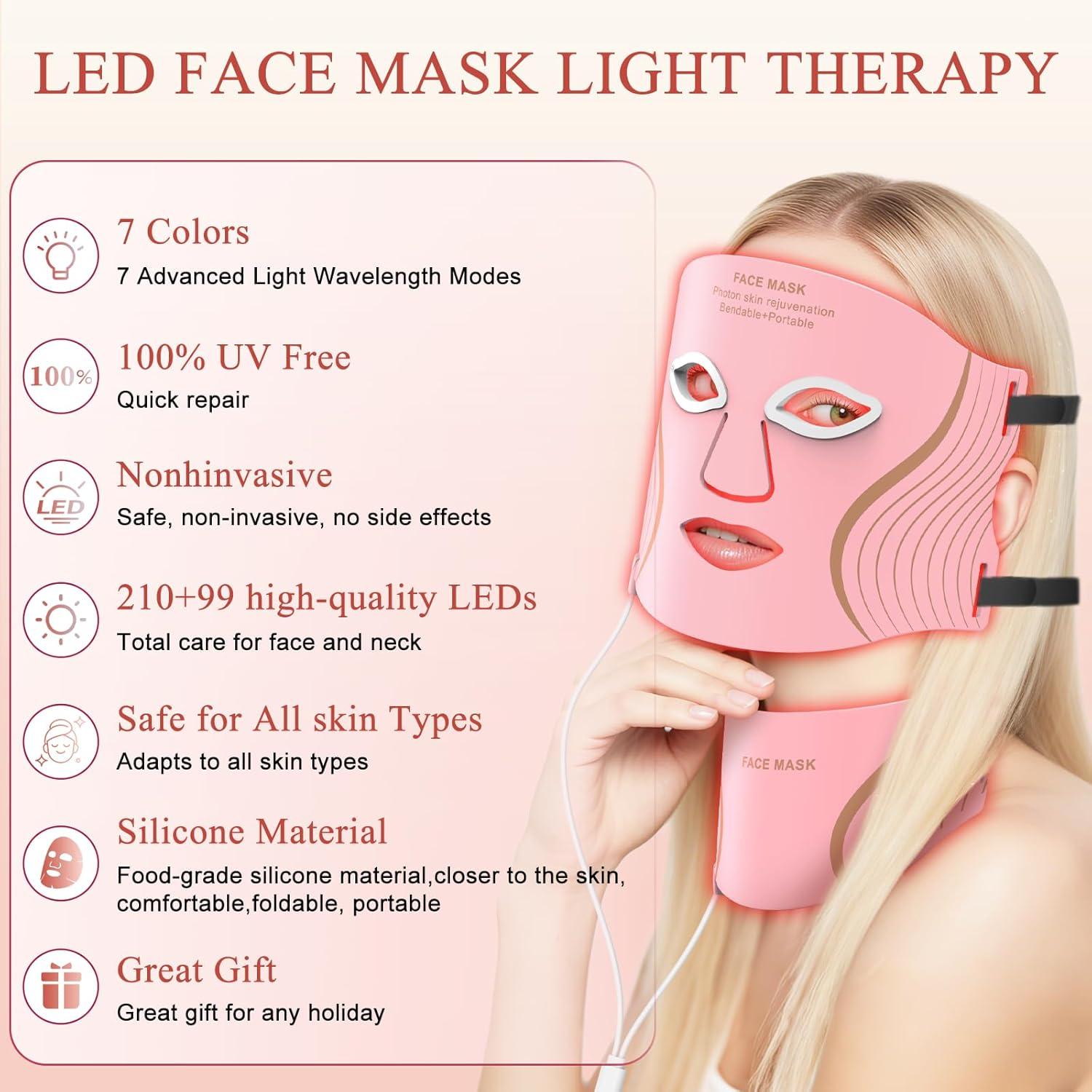 Máscara de Terapia de Luz Roja LED Antienvejecimiento 309 LEDs