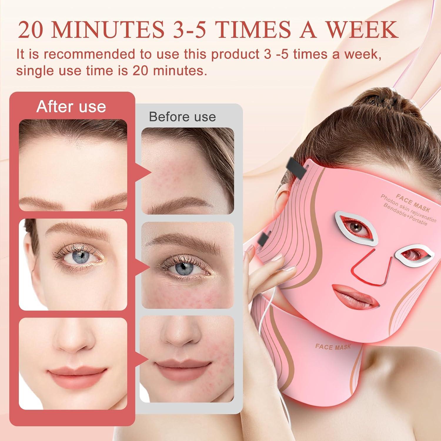 Máscara de Terapia de Luz Roja LED Antienvejecimiento 309 LEDs