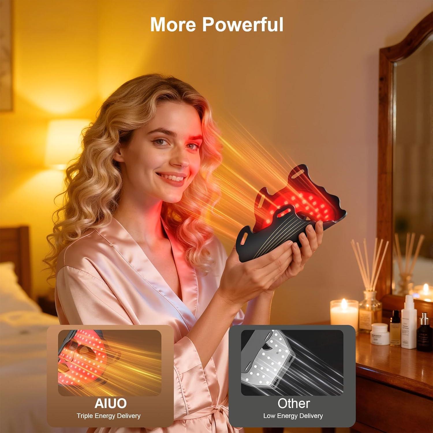 Máscara de Terapia de Luz Roja AIUO FM-01 LED Recargable