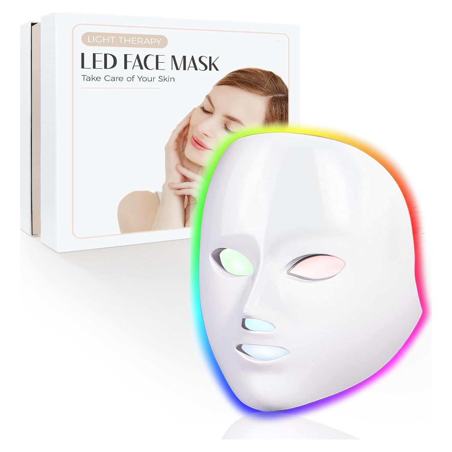 Máscara de Luz Roja SDKWDH 7 Modos Cuidado Facial 850nm