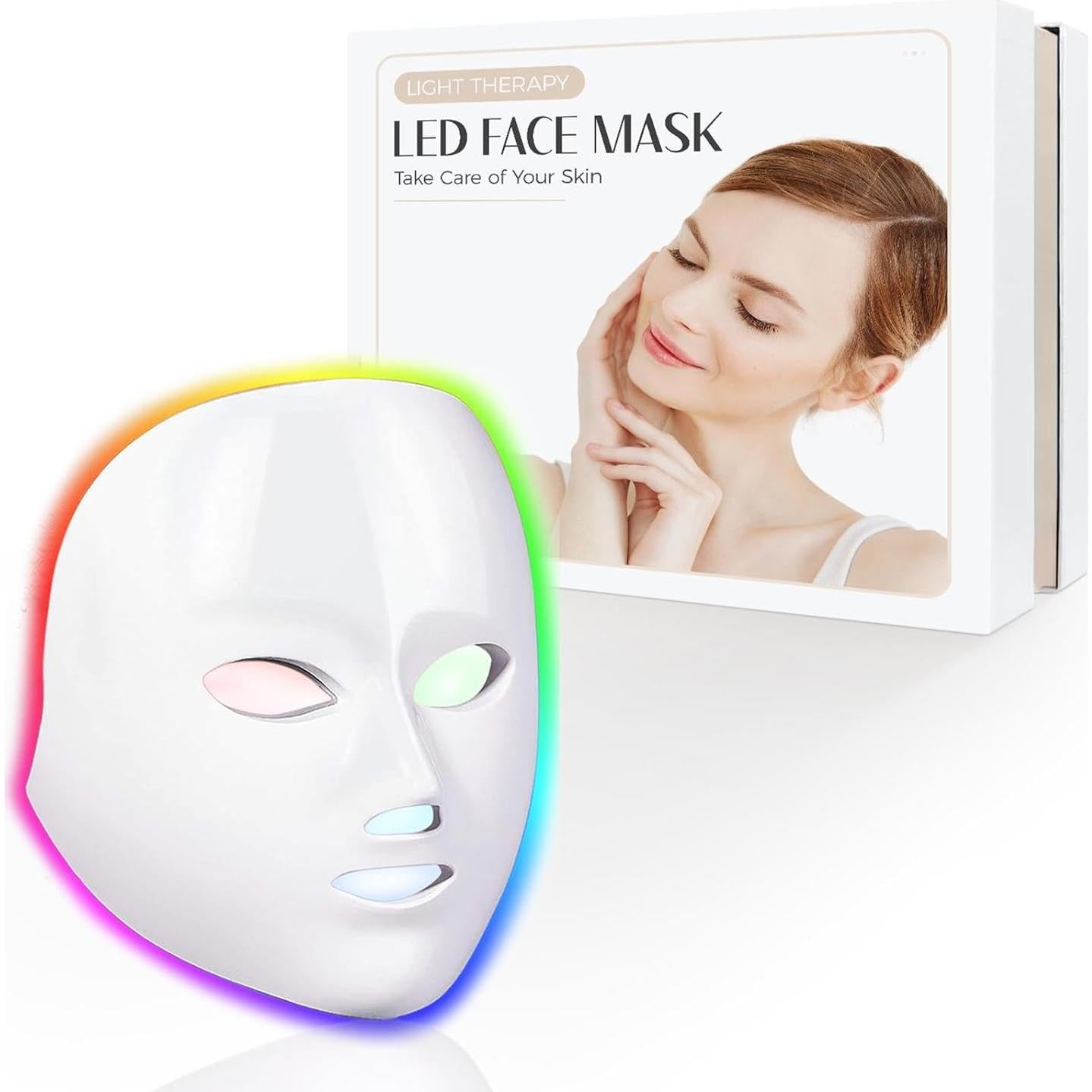 Máscara de Luz Roja SDKWDH 7 Modos Cuidado Facial 850nm