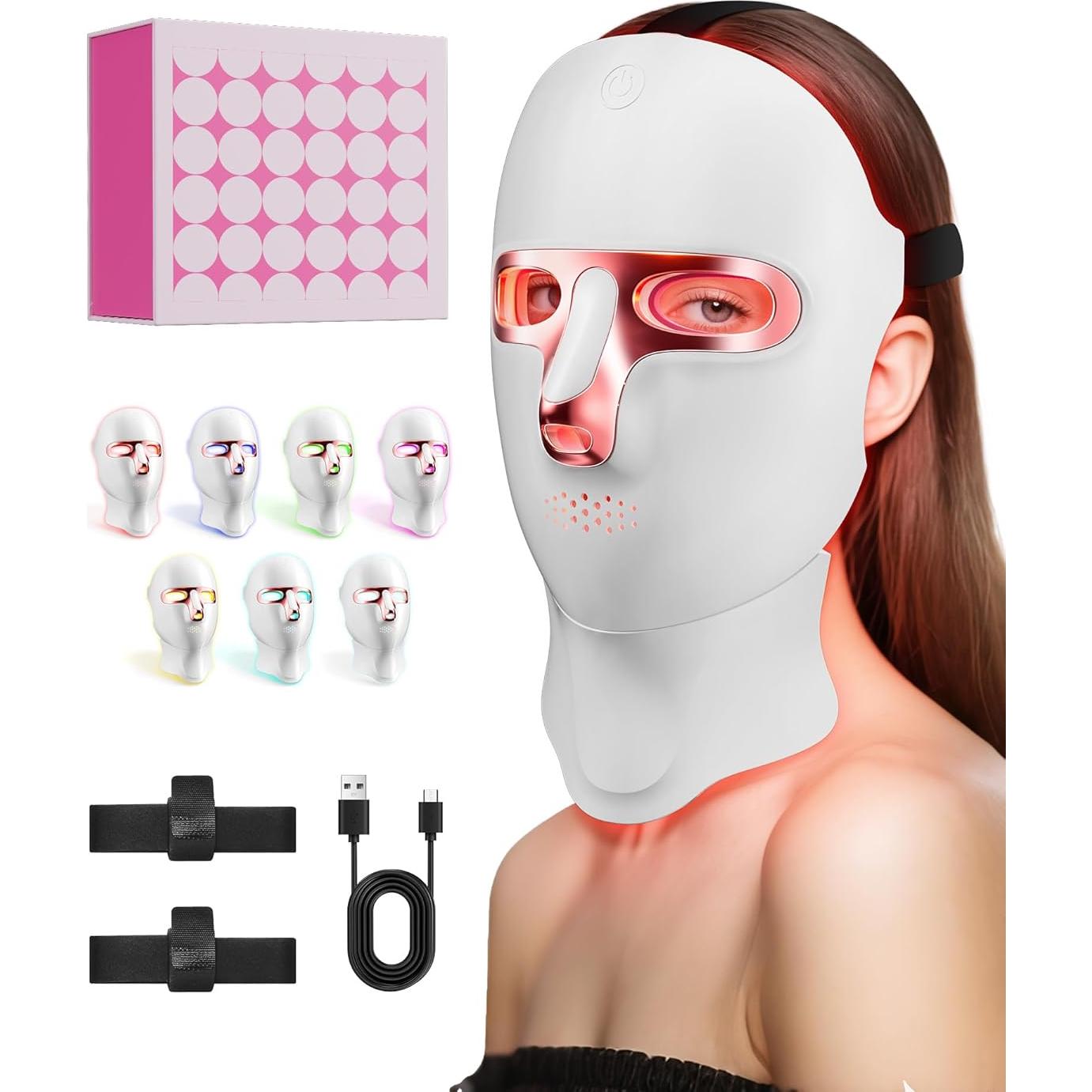 Máscara de Terapia de Luz LED FOLOKE Rosa Sakura 120 LEDs