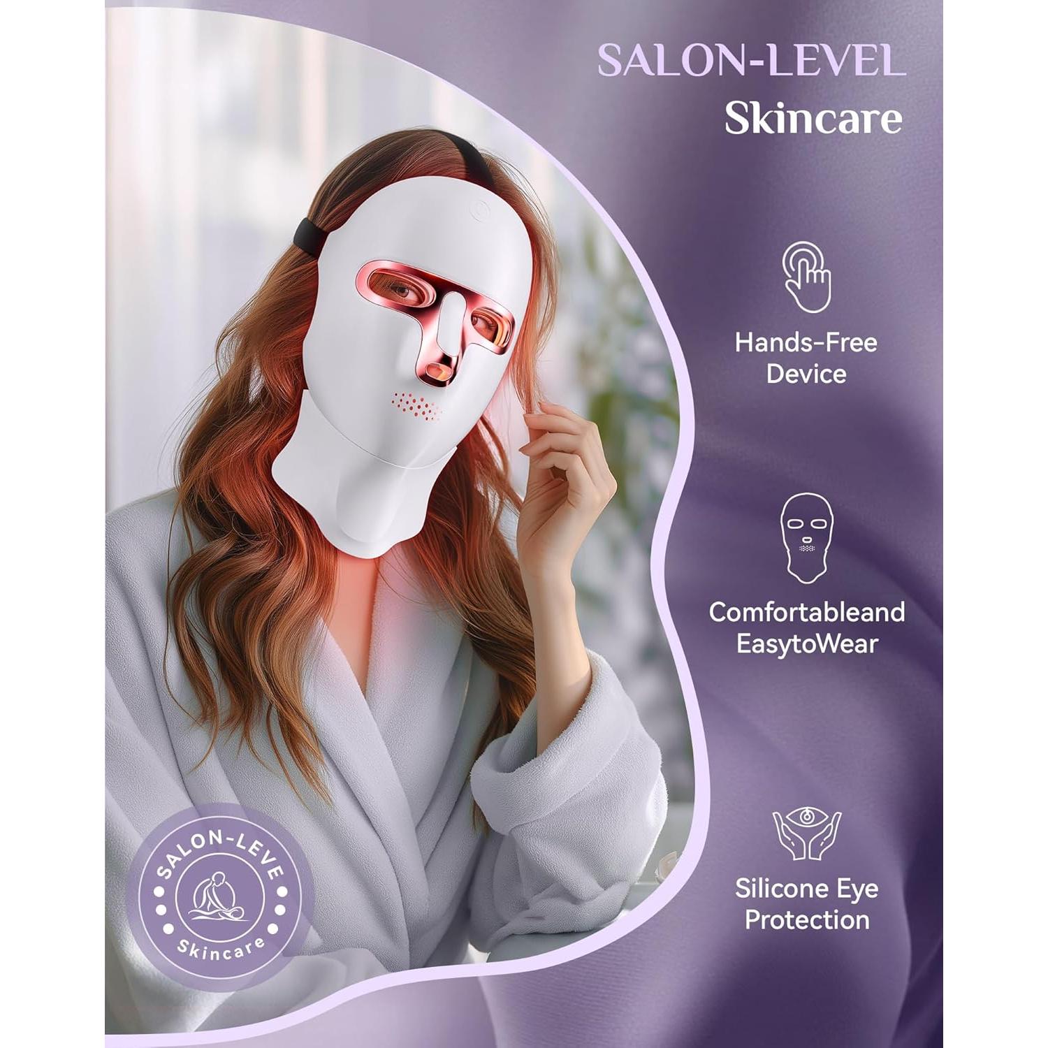 Máscara de Terapia de Luz LED FOLOKE Rosa Sakura 120 LEDs