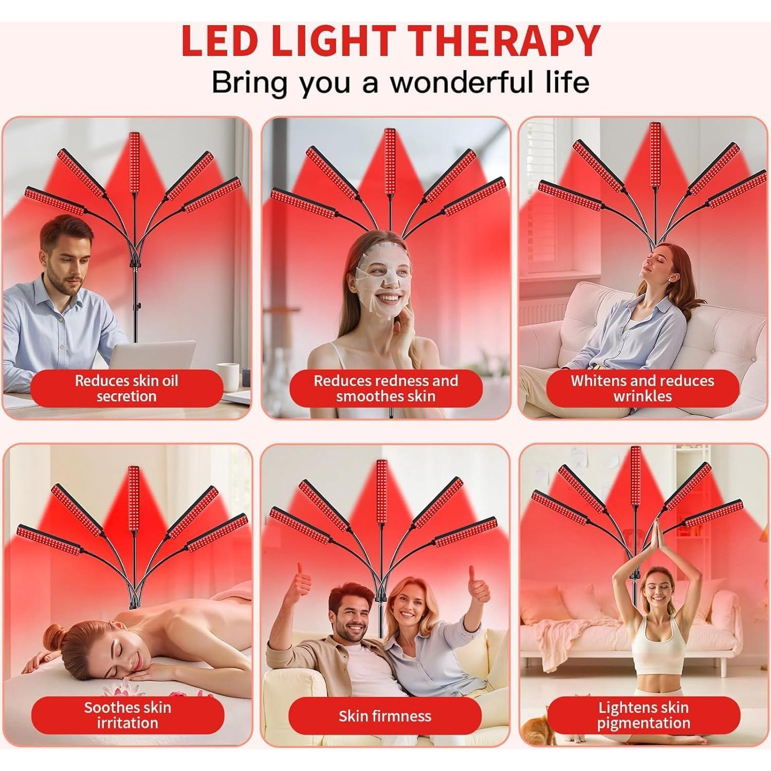 Terapia de Luz Roja Cholas RL001, 5 Cabezas LED 660nm 850nm