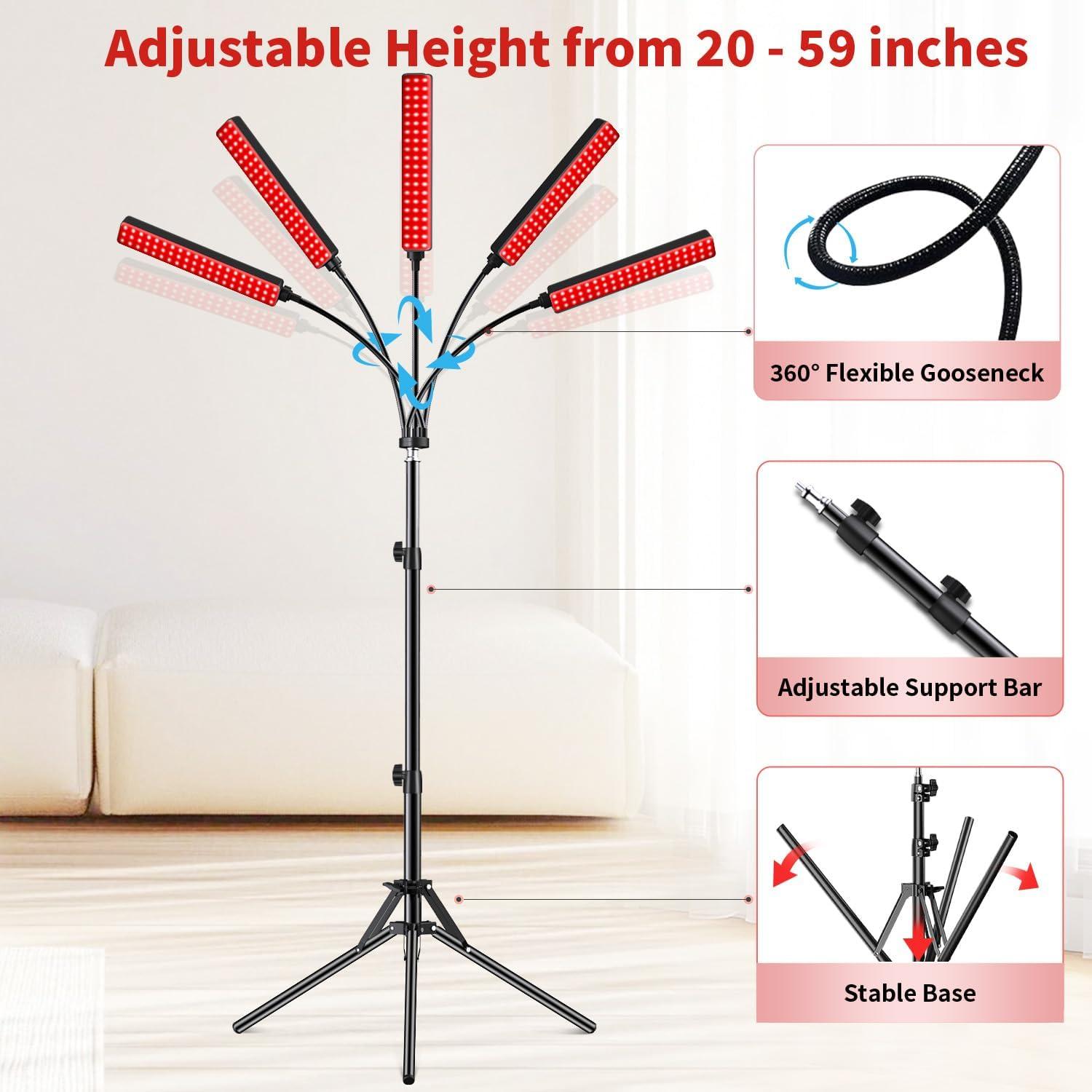 Terapia de Luz Roja Cholas RL001, 5 Cabezas LED 660nm 850nm