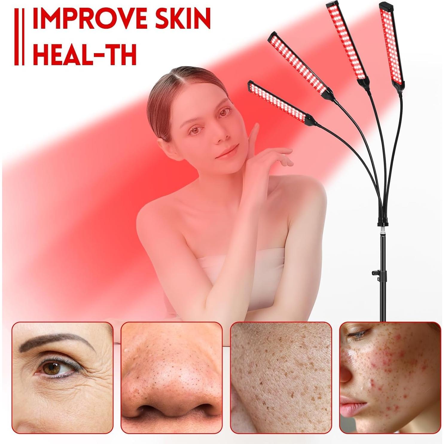 Terapia de Luz Roja Linidcoud 180 LEDs 4 Cabezas Ajustable