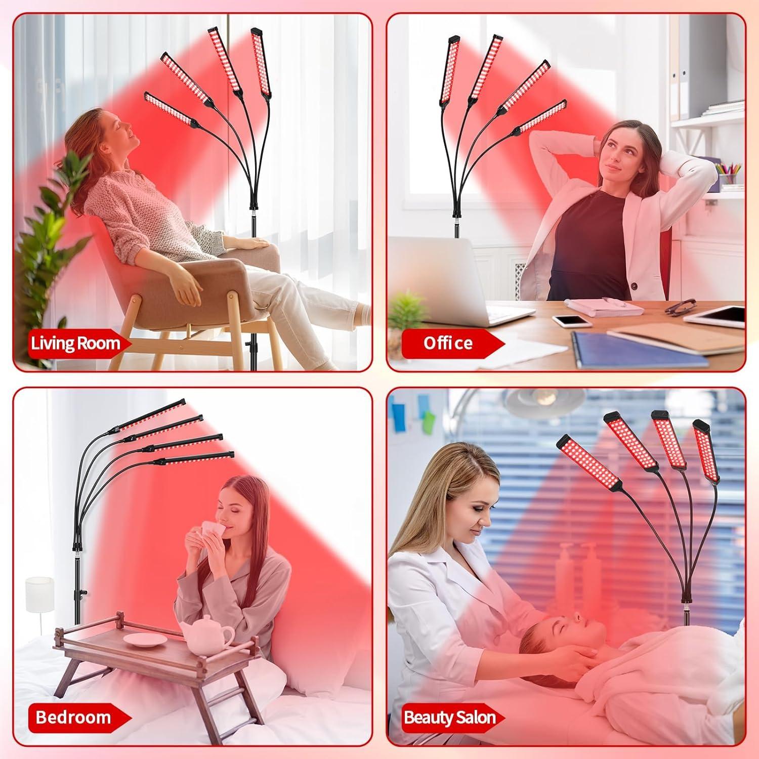 Terapia de Luz Roja Linidcoud 180 LEDs 4 Cabezas Ajustable