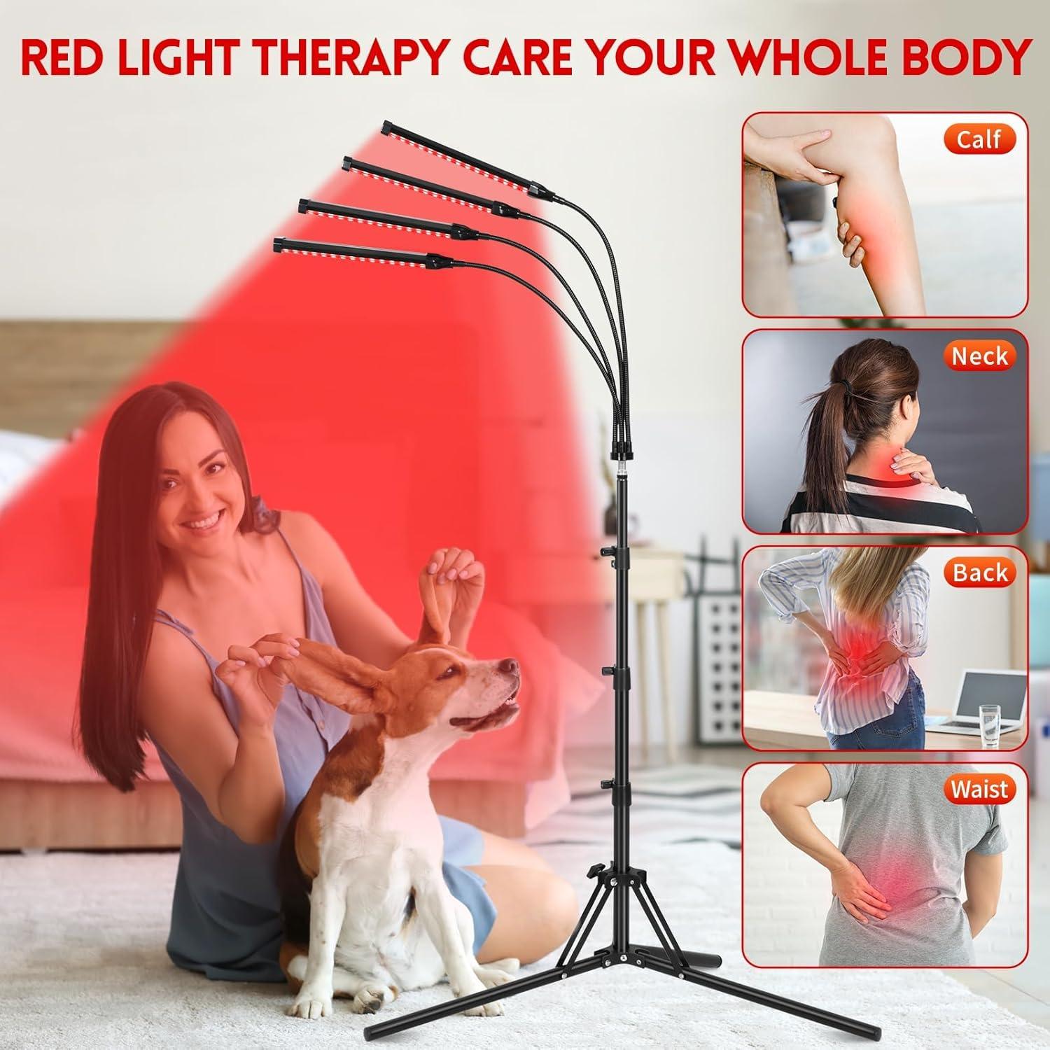 Terapia de Luz Roja Linidcoud 180 LEDs 4 Cabezas Ajustable