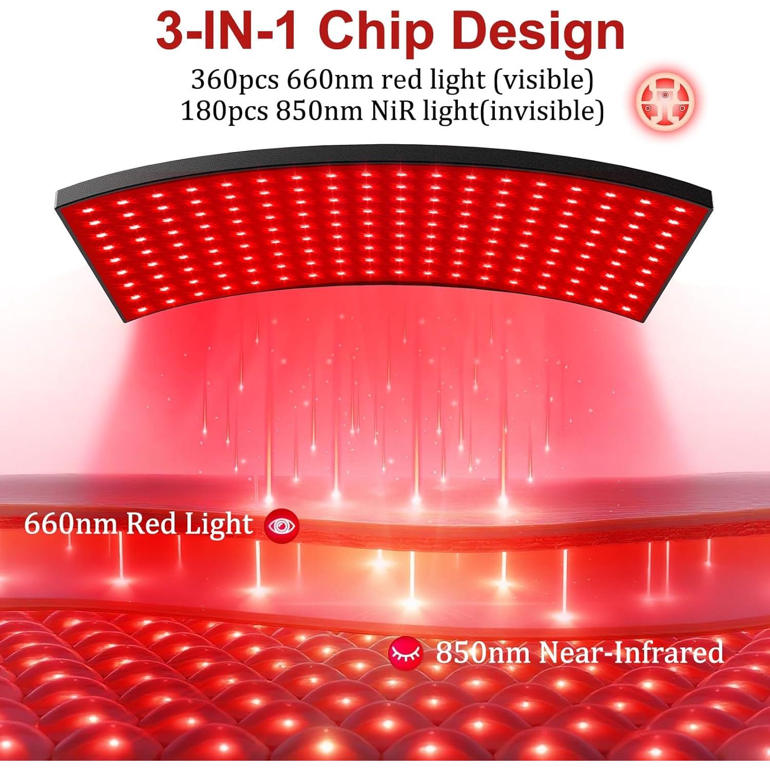 Lámpara de Terapia de Luz Roja Puroth 540 Chips 660nm 850nm