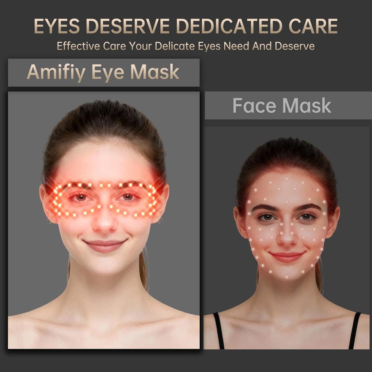 Máscara de Luz Roja Amifiy para Ojos - Anti-Ojeras y Arrugas