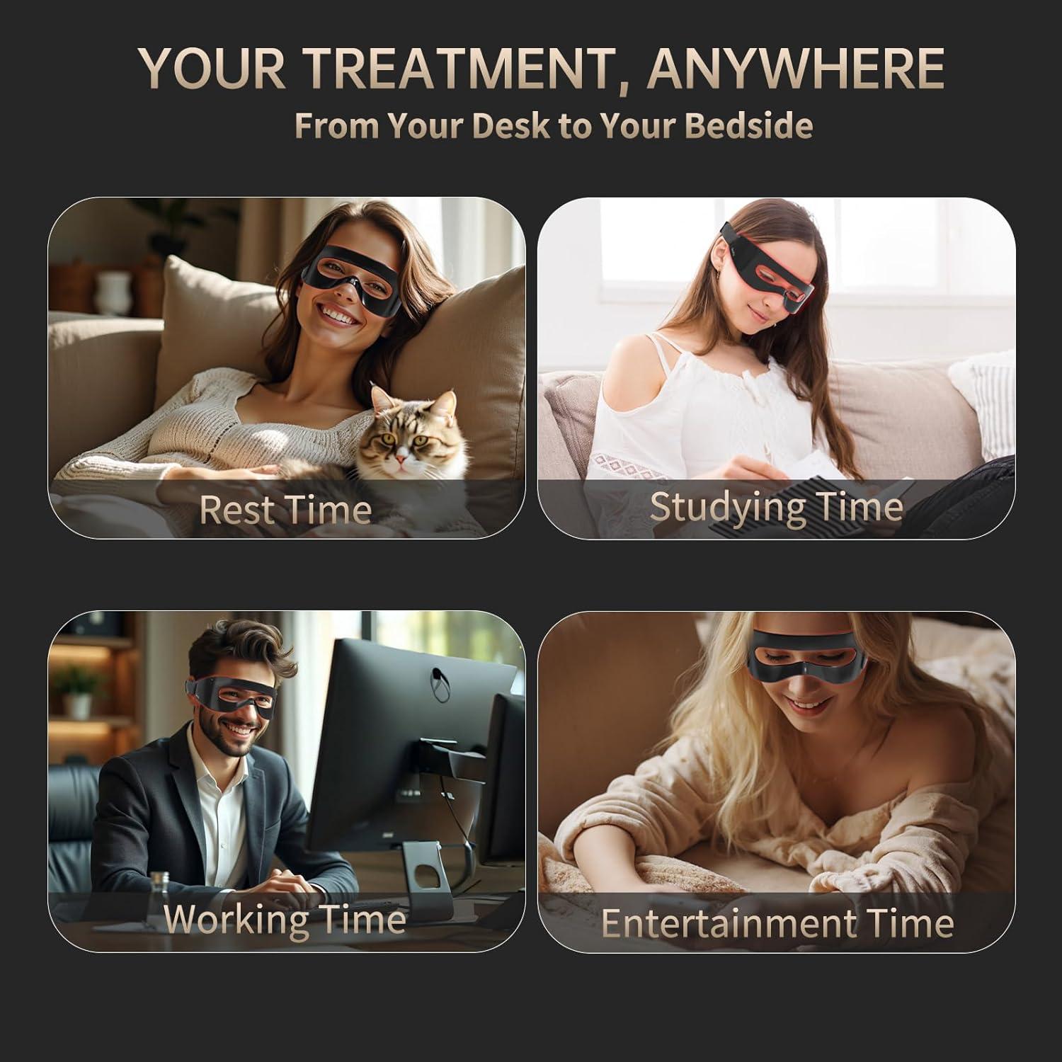 Máscara de Luz Roja Amifiy para Ojos - Anti-Ojeras y Arrugas