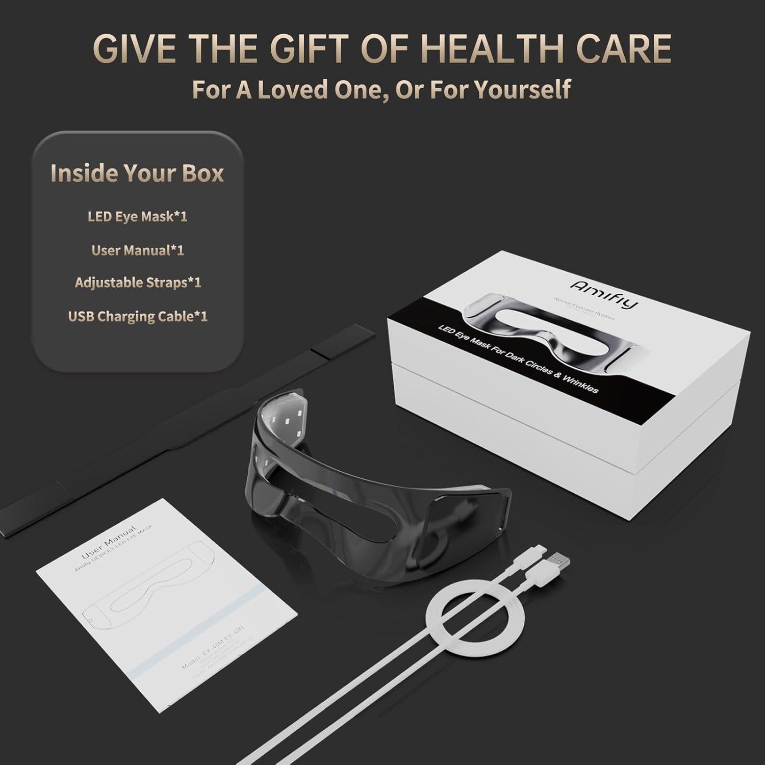 Máscara de Luz Roja Amifiy para Ojos - Anti-Ojeras y Arrugas