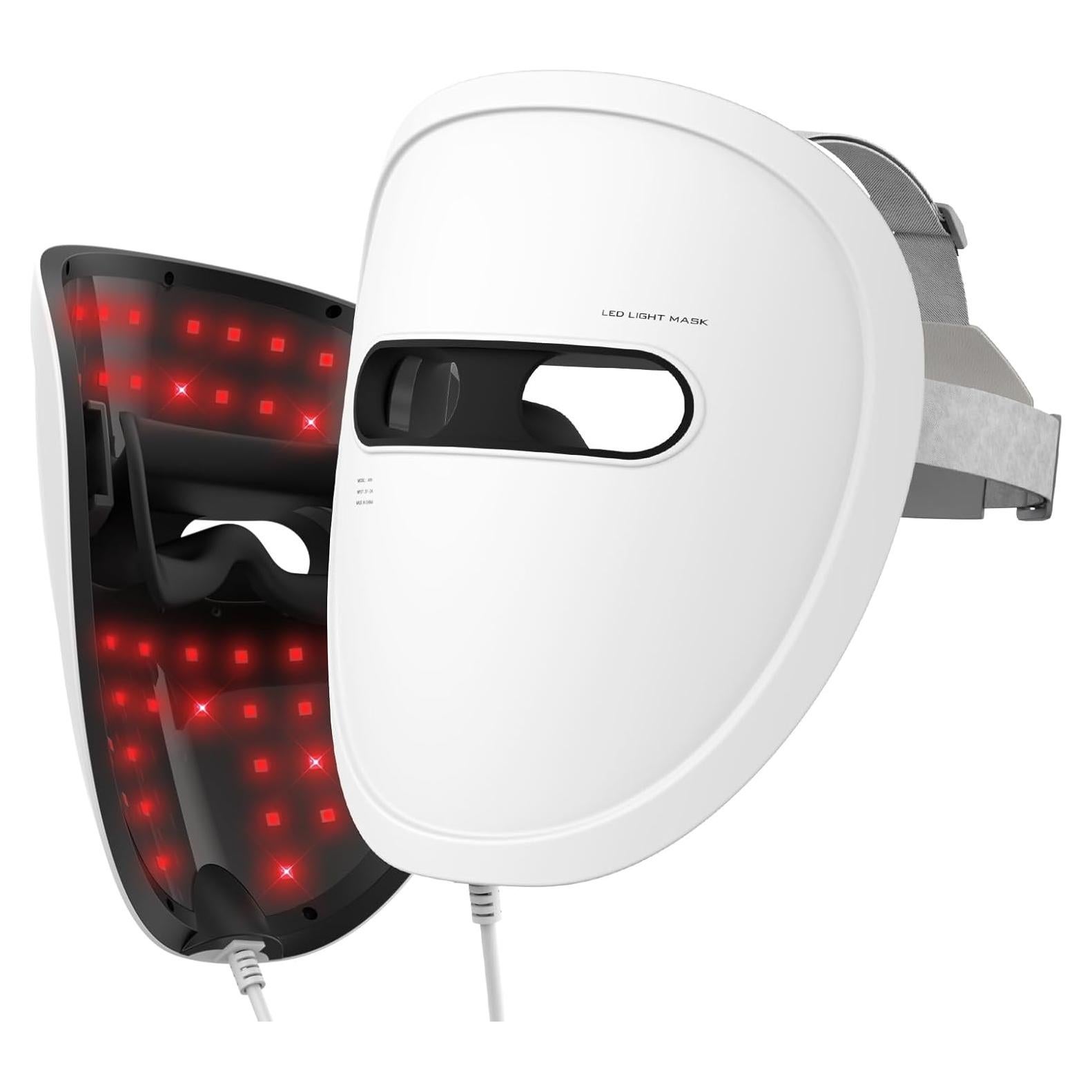 Máscara Facial LED Terapia de Luz Roja y Azul 256 LEDs