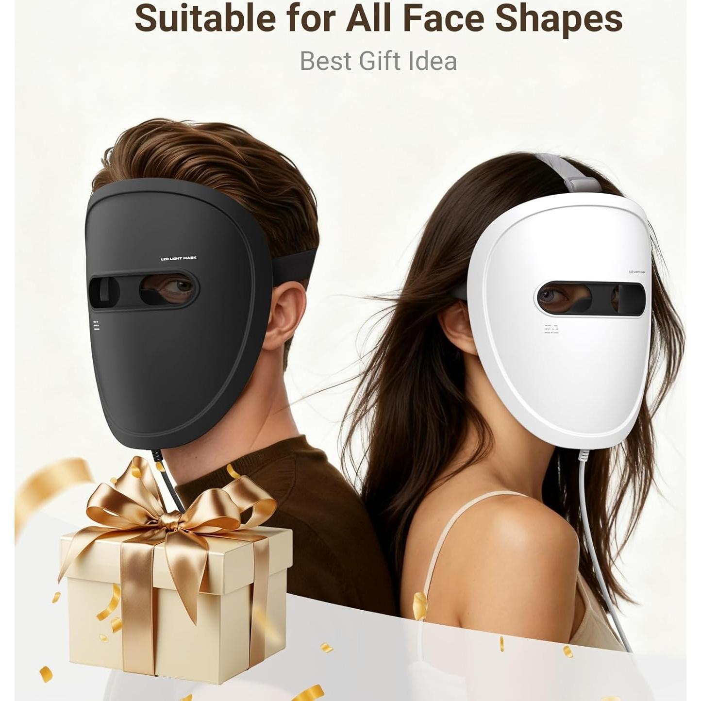 Máscara Facial LED Terapia de Luz Roja y Azul 256 LEDs