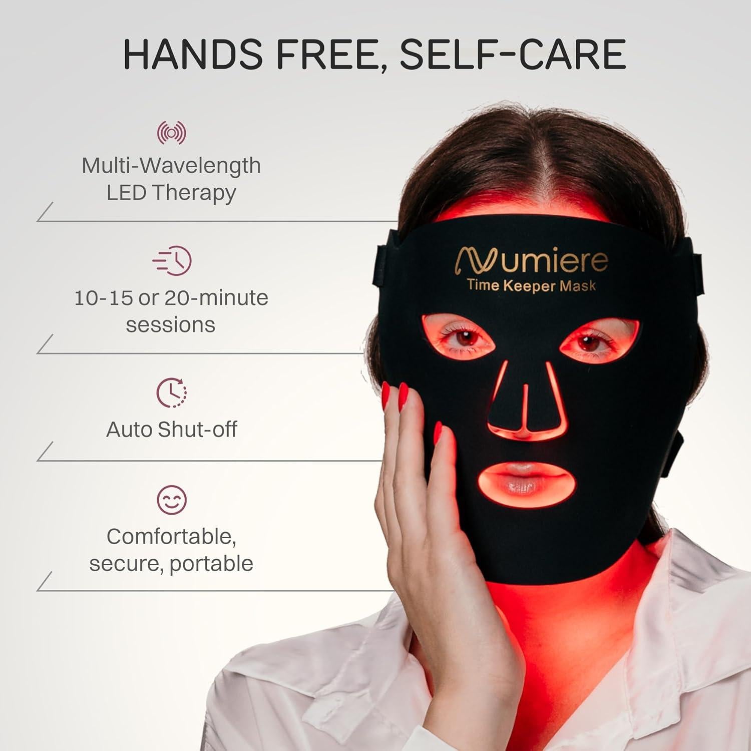 Mascarilla LED Numiere Time Keeper - Cuidado Facial Rojo, Azul y NIR