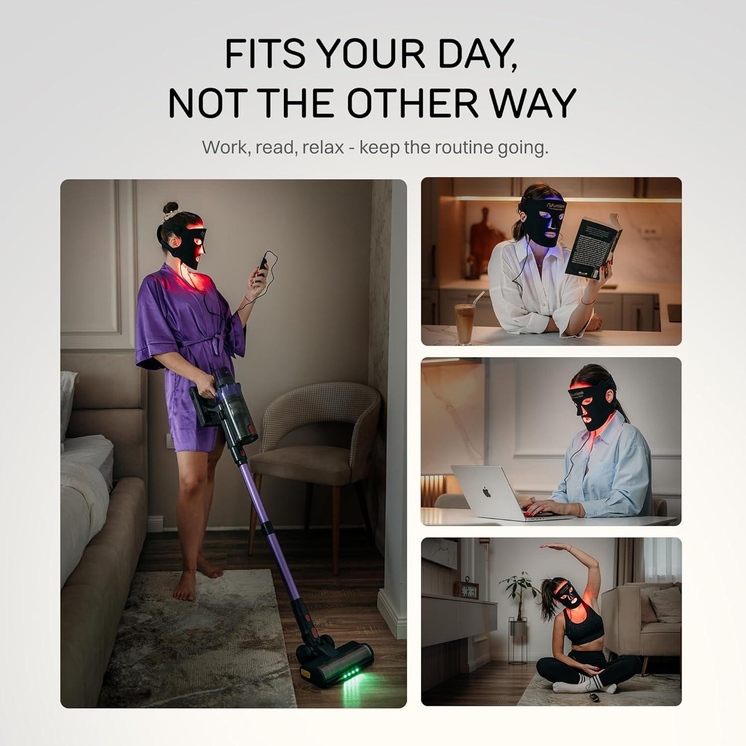 Mascarilla LED Numiere Time Keeper - Cuidado Facial Rojo, Azul y NIR