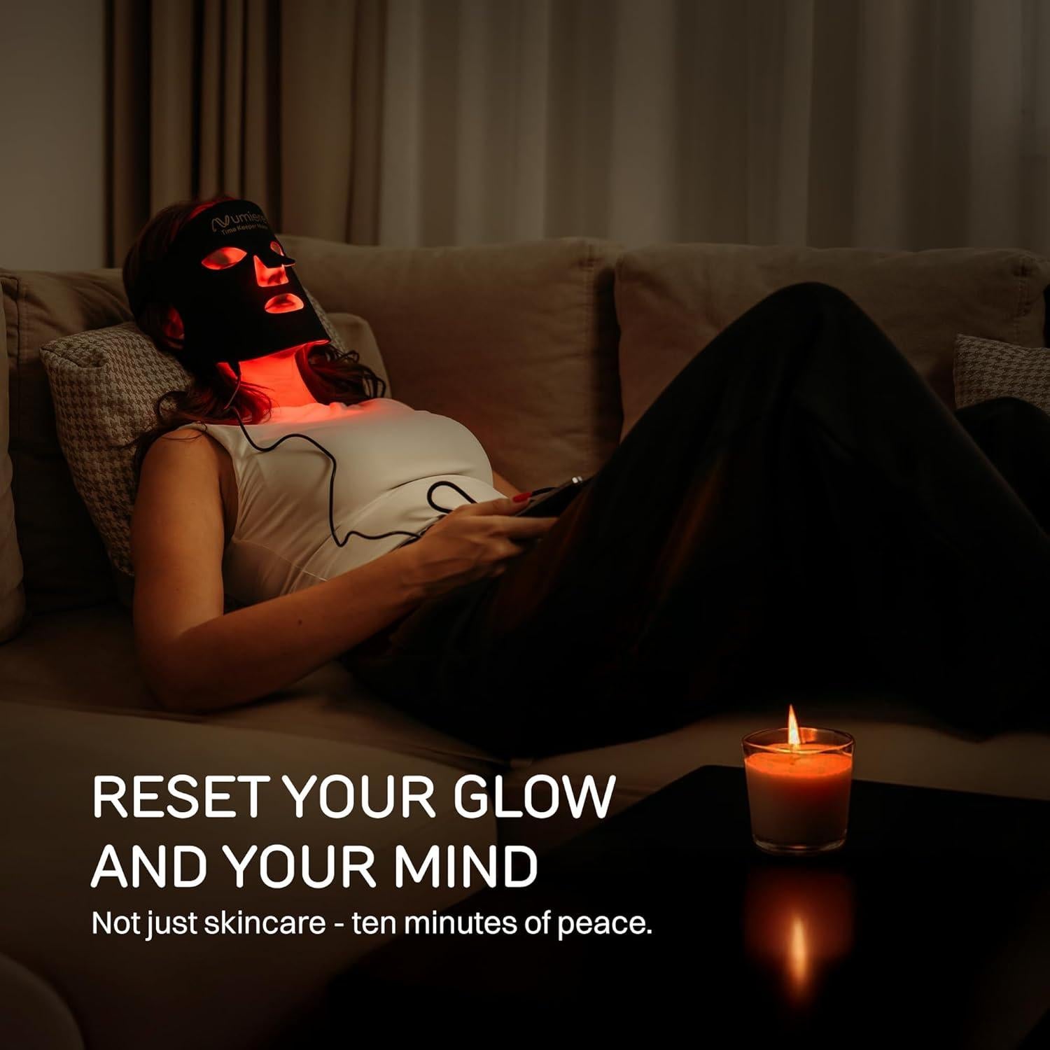 Mascarilla LED Numiere Time Keeper - Cuidado Facial Rojo, Azul y NIR