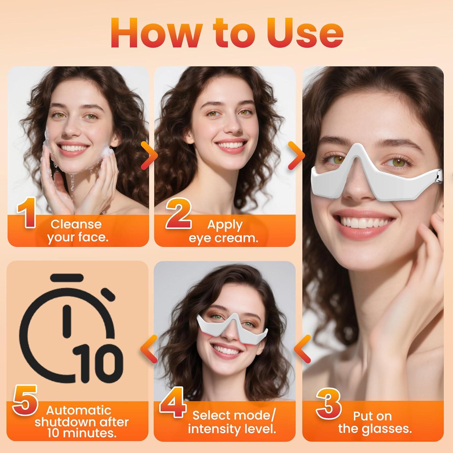 Gafas de Terapia de Luz Roja Npccto 650 NM para Ojos Cansados