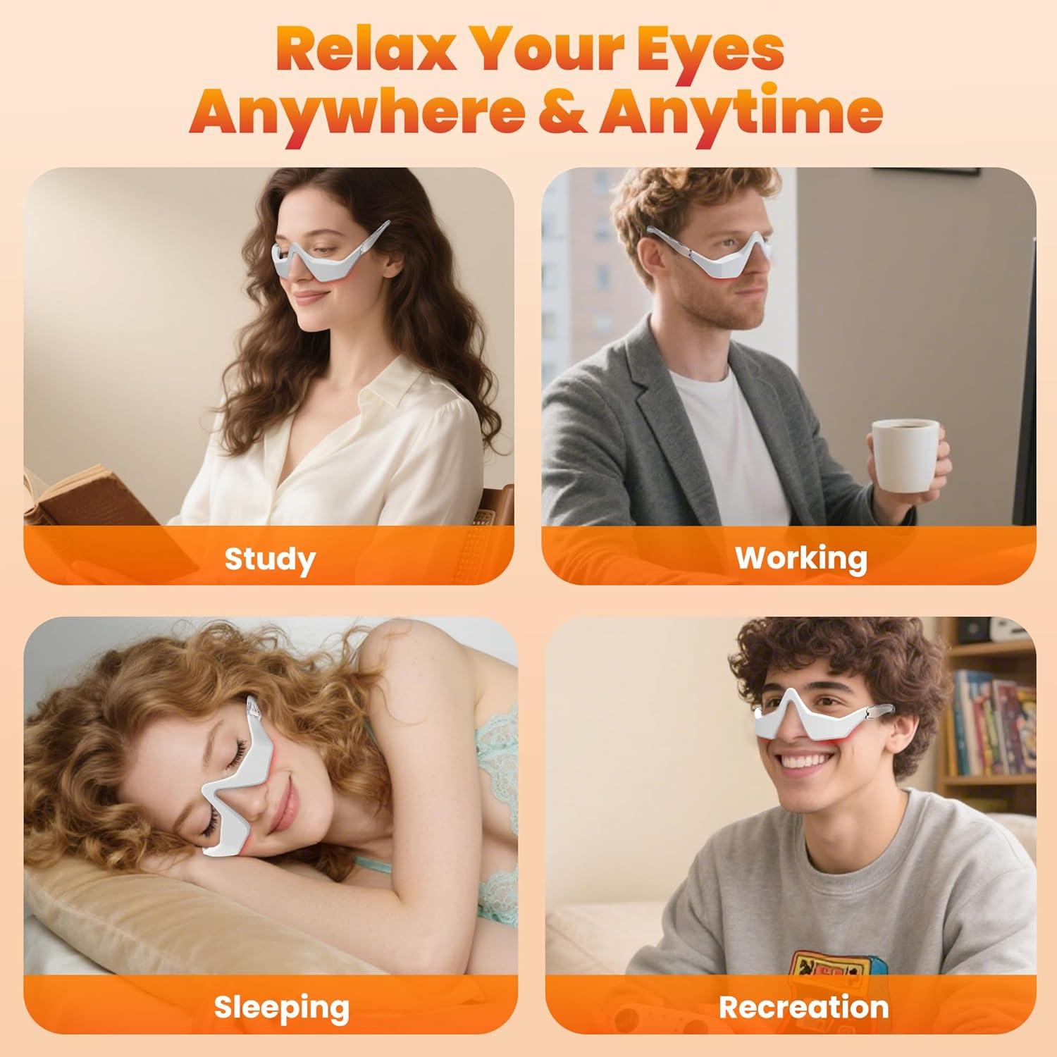 Gafas de Terapia de Luz Roja Npccto 650 NM para Ojos Cansados