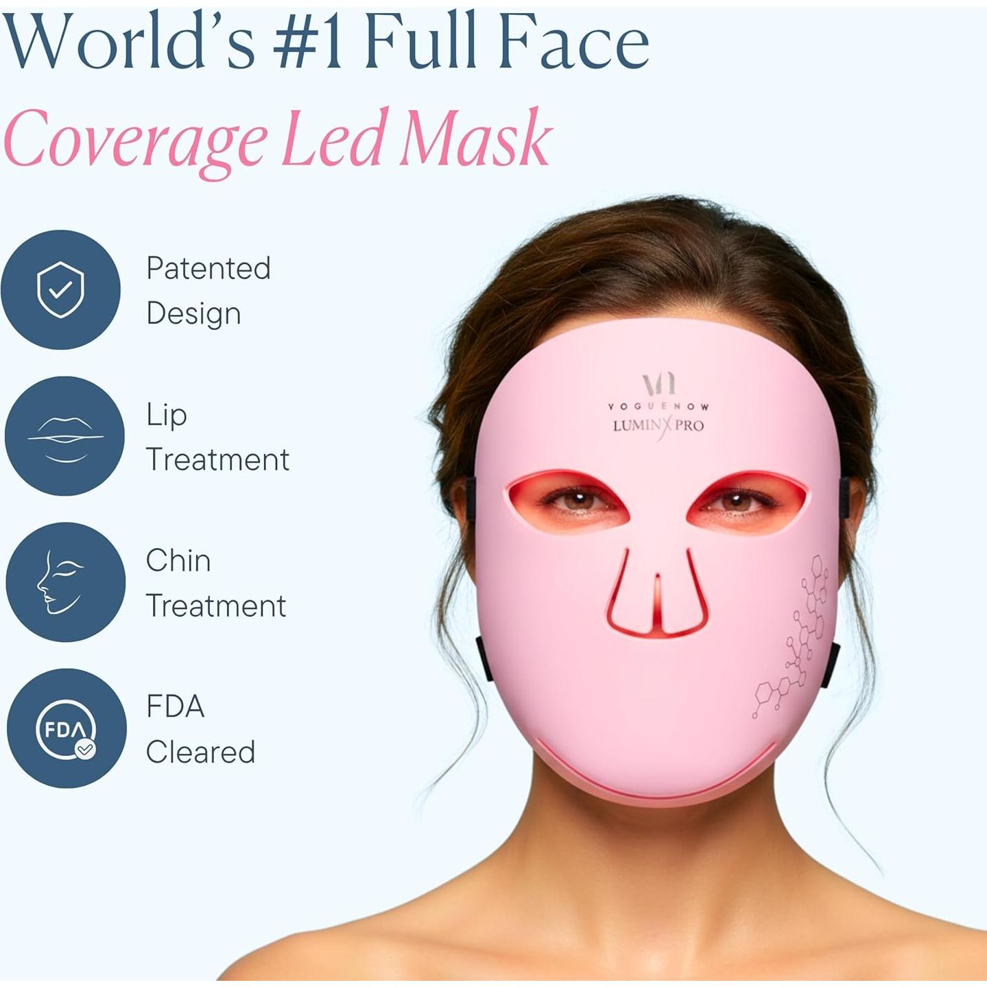 Máscara de Terapia de Luz LED VogueNow - 280 LEDs para Arrugas y Acné