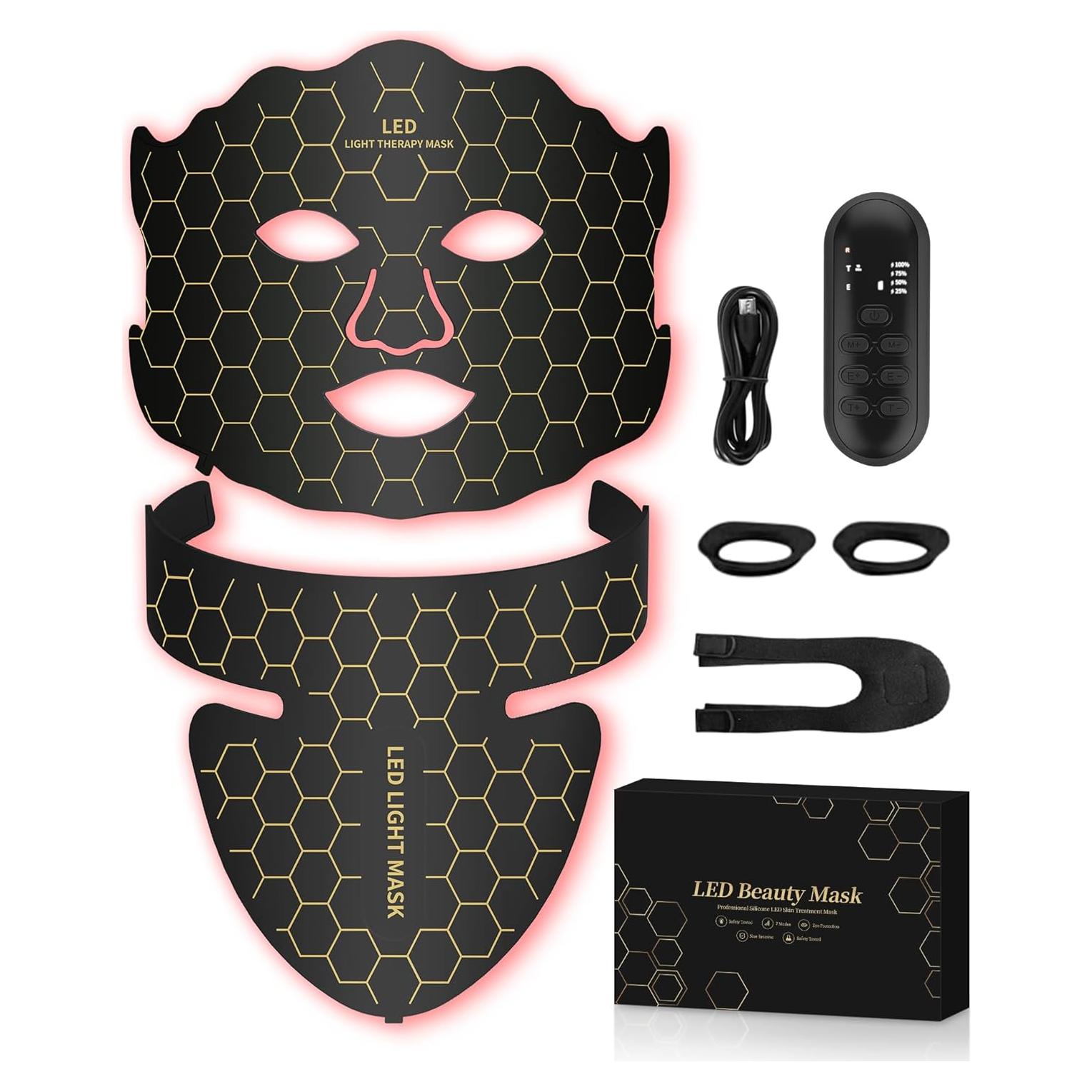 Máscara Facial y de Cuello Yahi Luz Roja Portátil 7 Modos