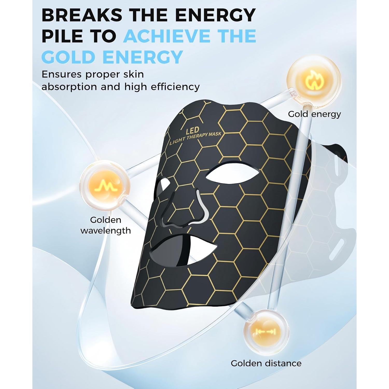 Máscara Facial y de Cuello Yahi Luz Roja Portátil 7 Modos