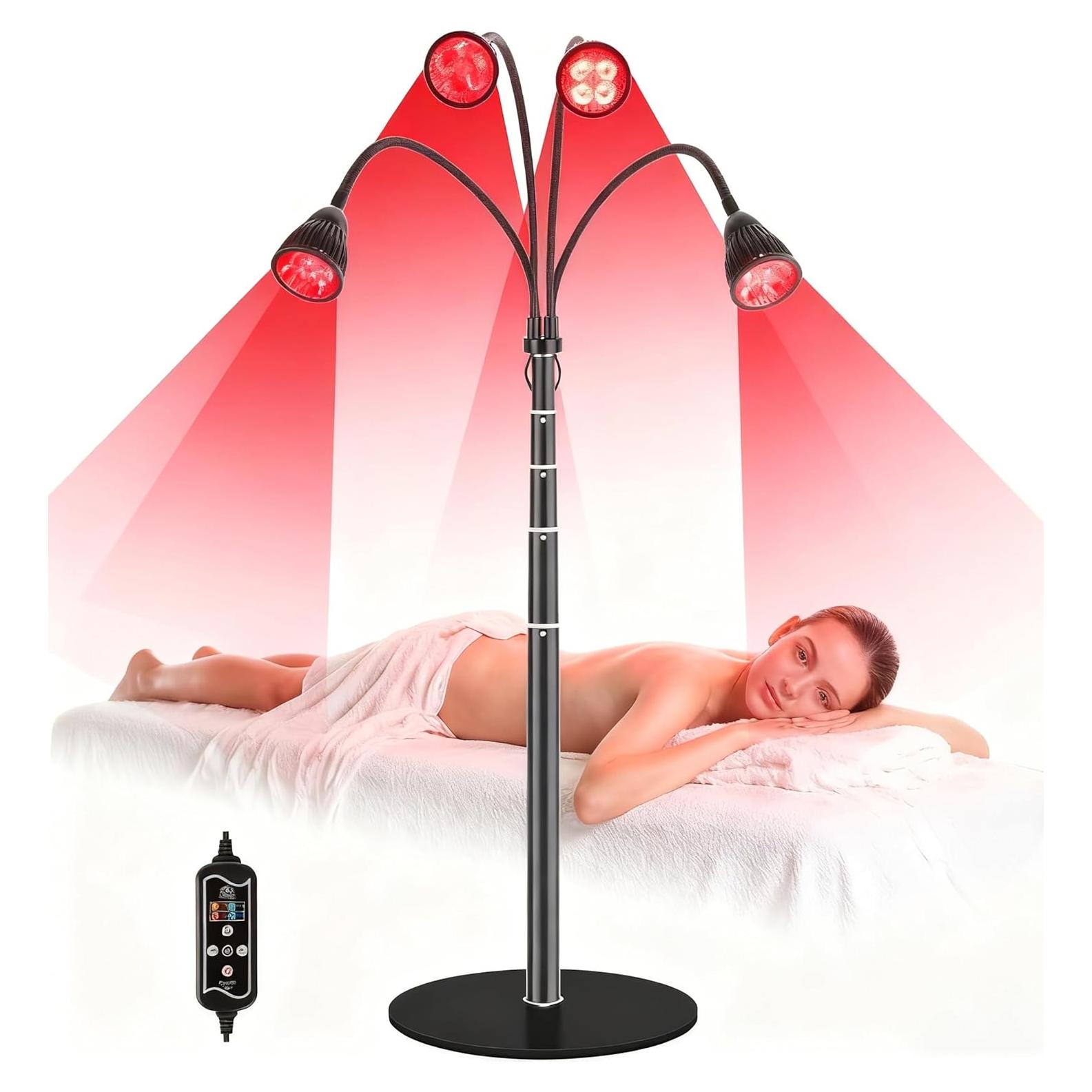 Lámpara de Terapia de Luz Roja SHGUMITE 4 Cabezas 660nm 850nm