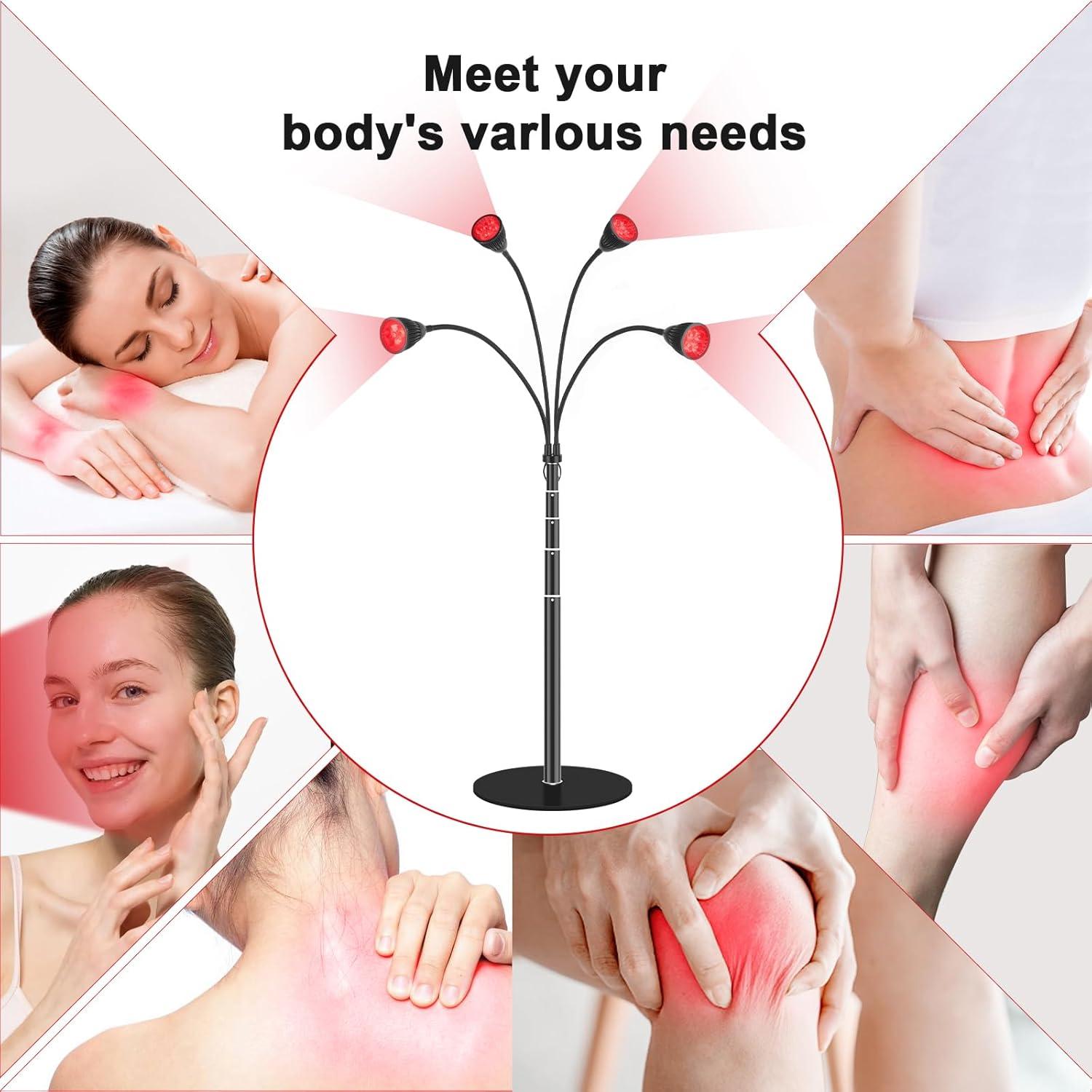 Lámpara de Terapia de Luz Roja SHGUMITE 4 Cabezas 660nm 850nm