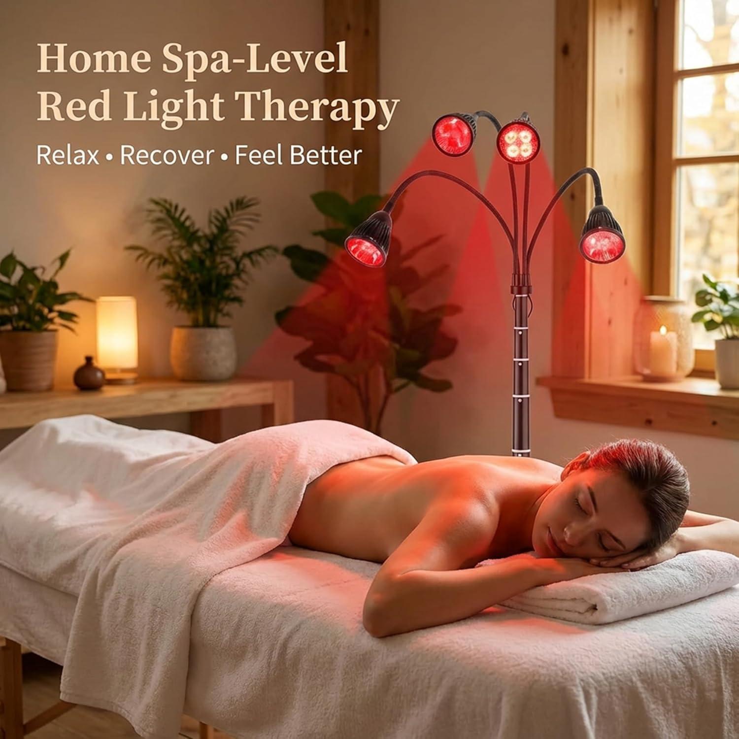 Lámpara de Terapia de Luz Roja SHGUMITE 4 Cabezas 660nm 850nm