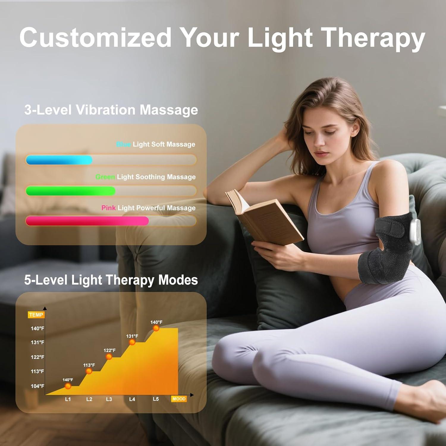 Masajeador de Rodilla Inalámbrico ZHIXJIA con Luz Roja y Calor