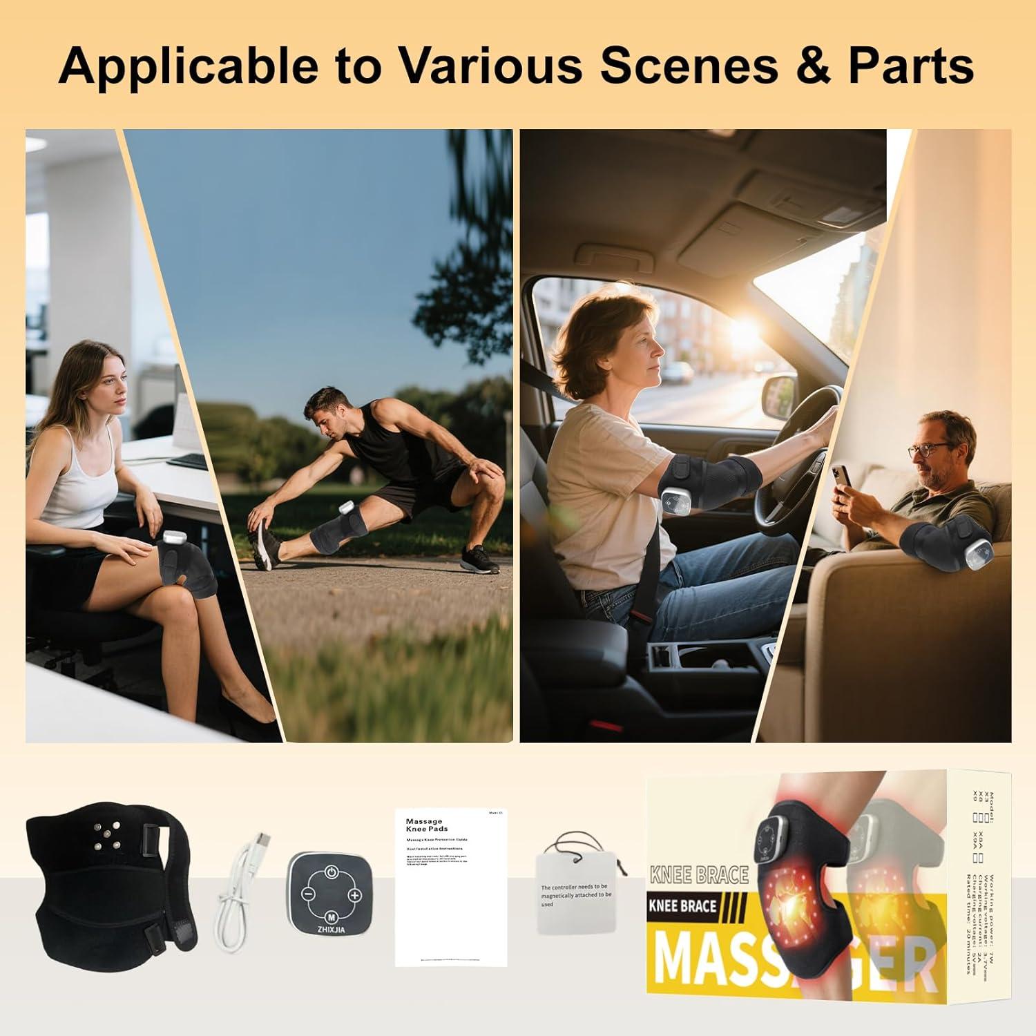 Masajeador de Rodilla Inalámbrico ZHIXJIA con Luz Roja y Calor