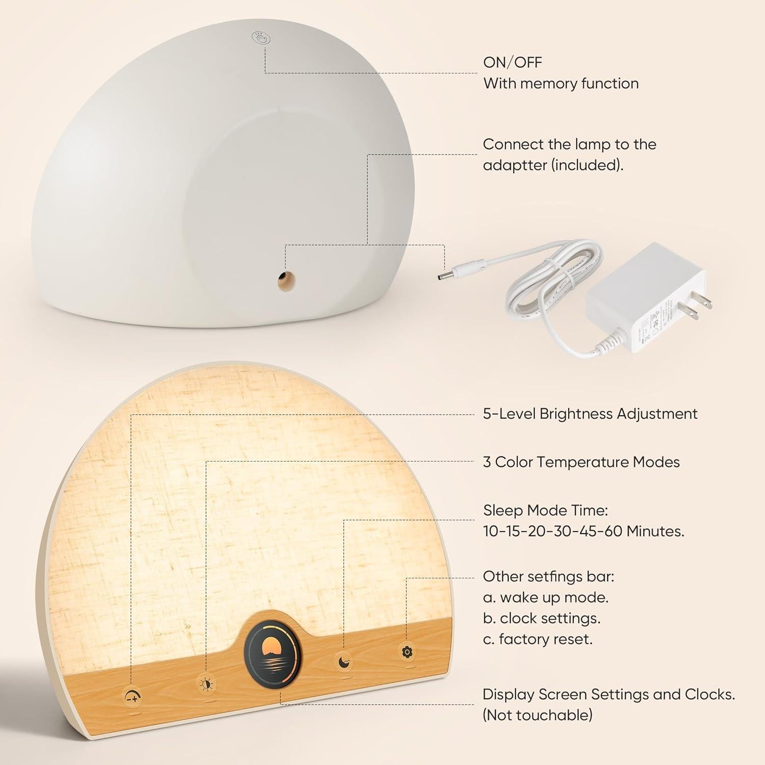 Lámpara de Terapia de Luz ATOROBROS 10000 Lux Despertador