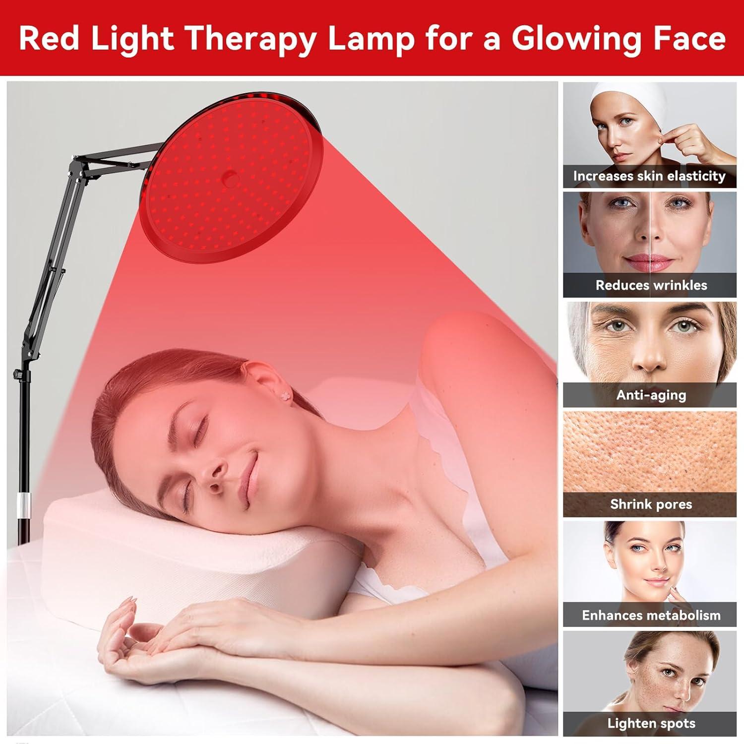 Lámpara de Terapia de Luz Roja QRQ 660nm y 850nm Ajustable