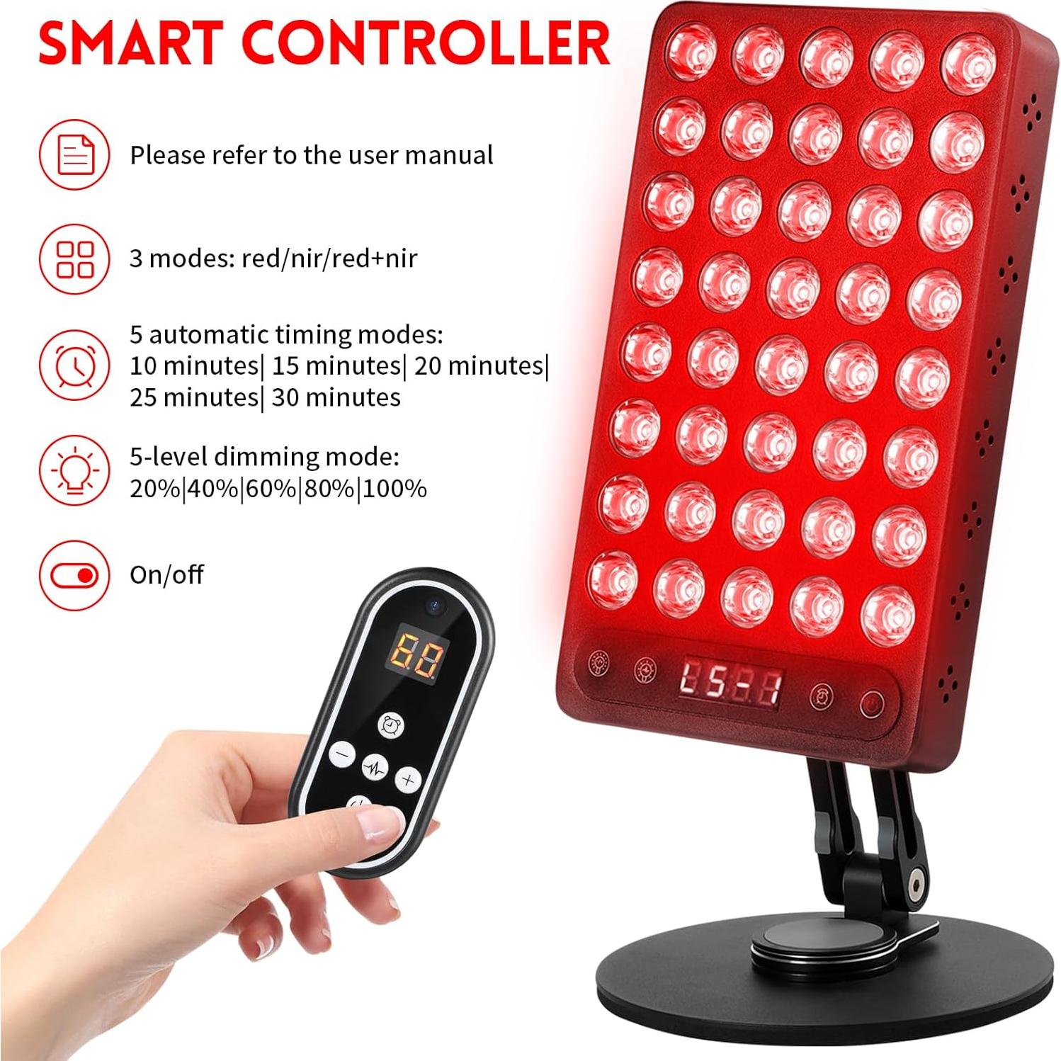Lámpara de Terapia de Luz Roja Youjoitim 40 LEDs 660nm 850nm