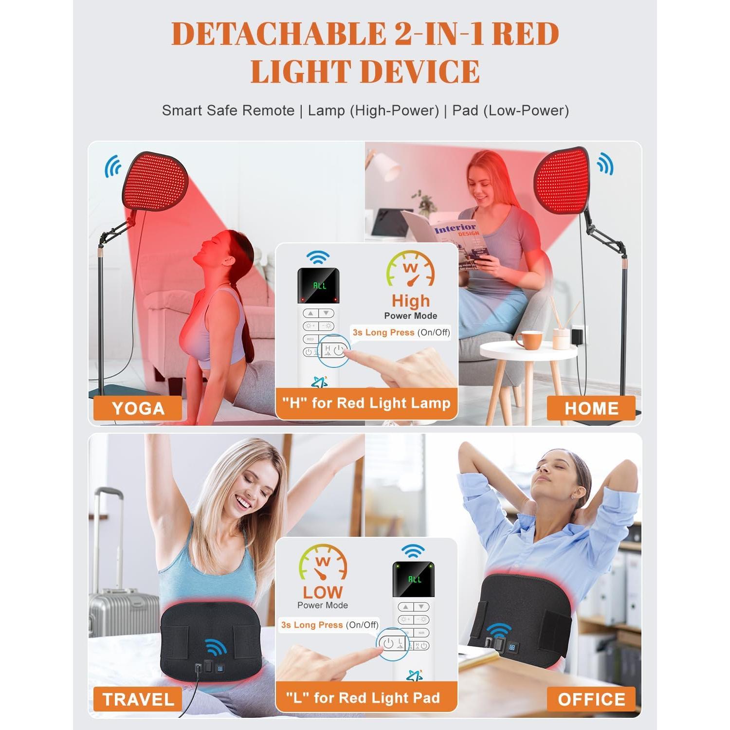 Terapia de Luz Roja 50W LED Infrarroja 660nm 850nm Control Remoto