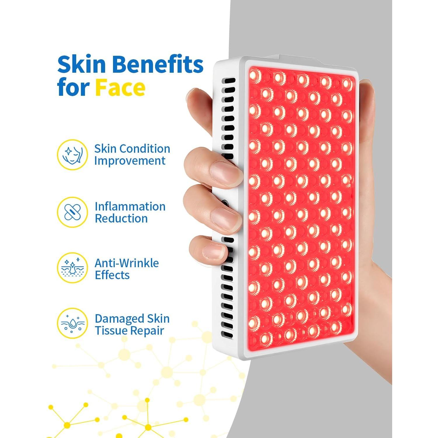 Panel de Terapia de Luz Roja YIPFREE 660nm y 850nm Portátil